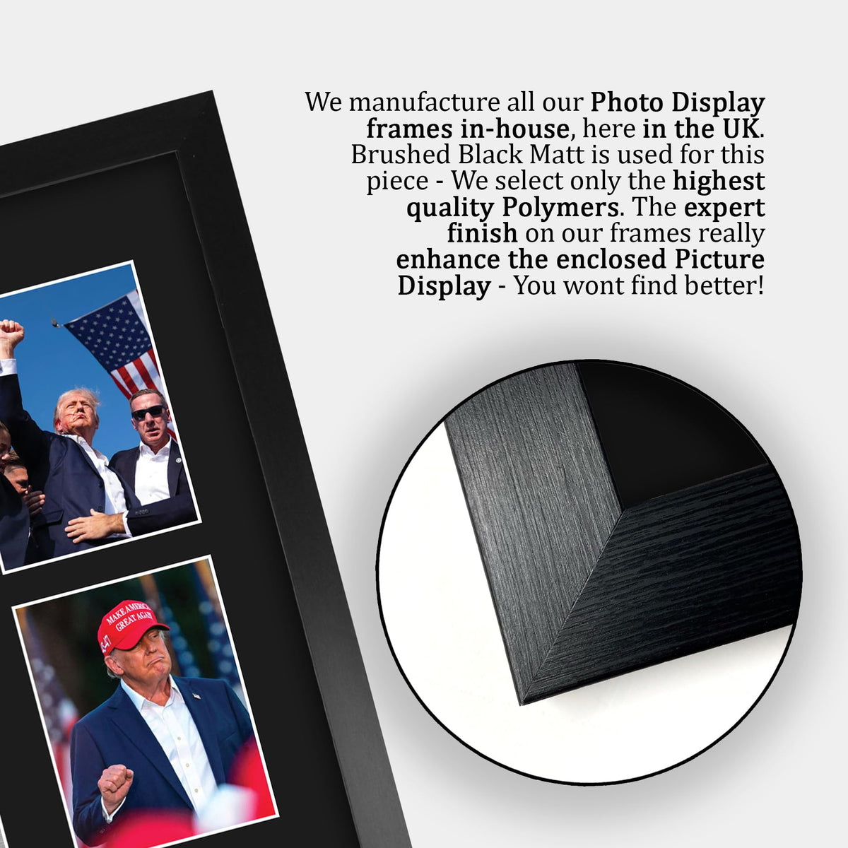 HWC Trading President Donald Trump Gifts Printed Signed Autograph Picture for Followers & Fans - 16" x 12" Framed