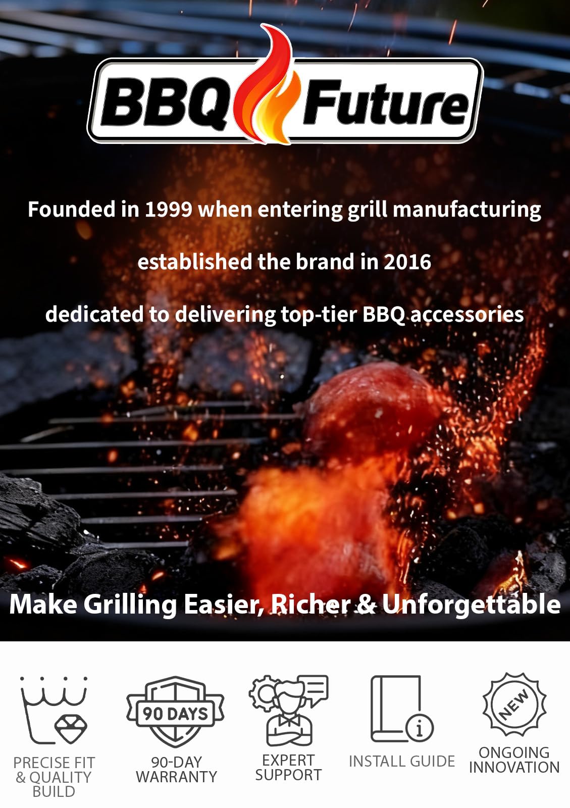 BBQ Future Universal Adjustable Warming Rack for Grills, Folding Stainless Steel Upper Rack for Pit Boss Traeger Pellet Smoker Weber Charbroil Gas Grill Blackstone Griddle & More, Dishwasher Safe