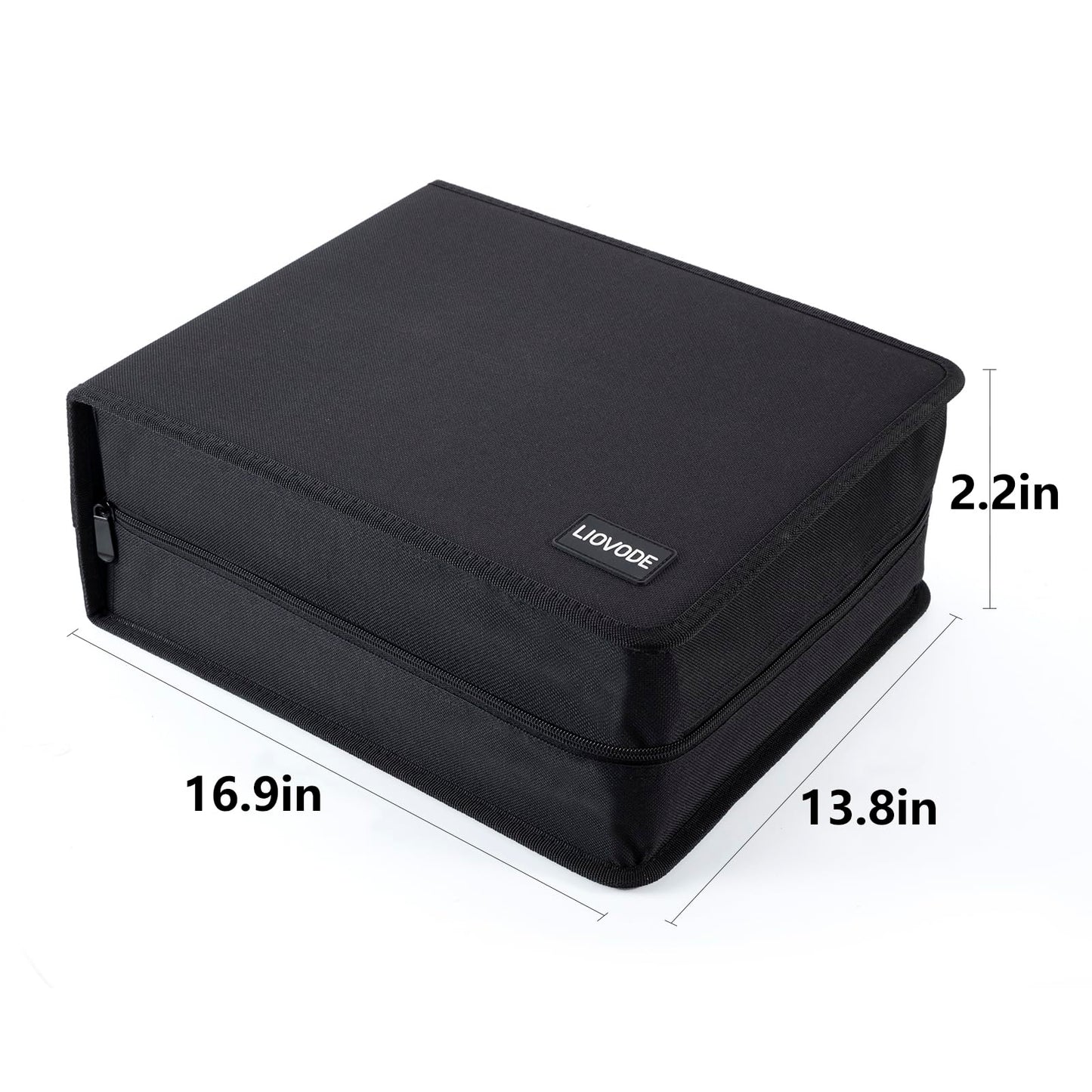 LIOVODE DVD Case 128 DVDs and 64 Booklets Capacity, CD/Blu-ray Storage Binder Case with Booklet Inserts Media Organizer Holder Black Blu ray Wallet for Car (128 Capacity)