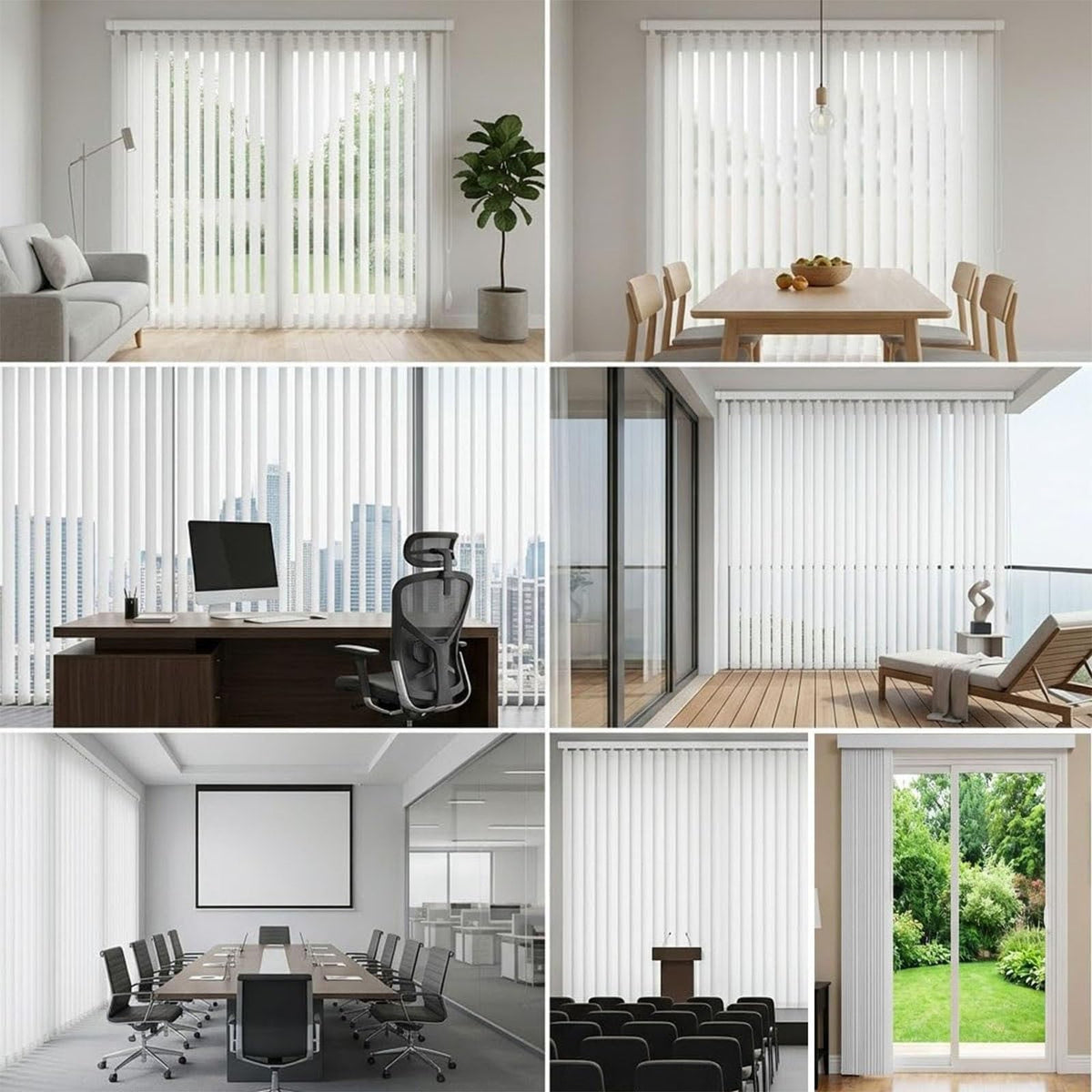 Interiors Vertical Blinds, 92" 98" 102" 108" 110" Vertical Blinds for Sliding Glass Doors, Panel Track Vertical Windows Shades, Privacy Blackout Sliding Door Blinds for Large Windows(108" W x 84" H)