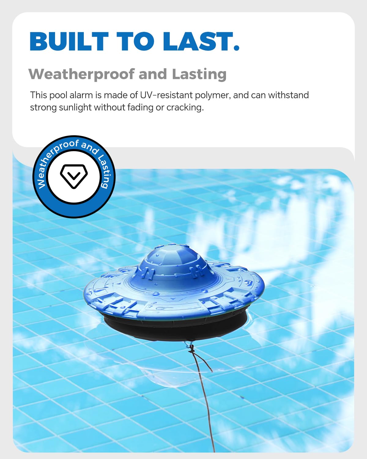 Pool Alarm with Indoor Receiver, 110dB Ultra Loud Floating Alarm for Inground & Above Ground Pools, Adjustable Sensitivity for Backyard Water Safety with Children & Pets, Navy-Black