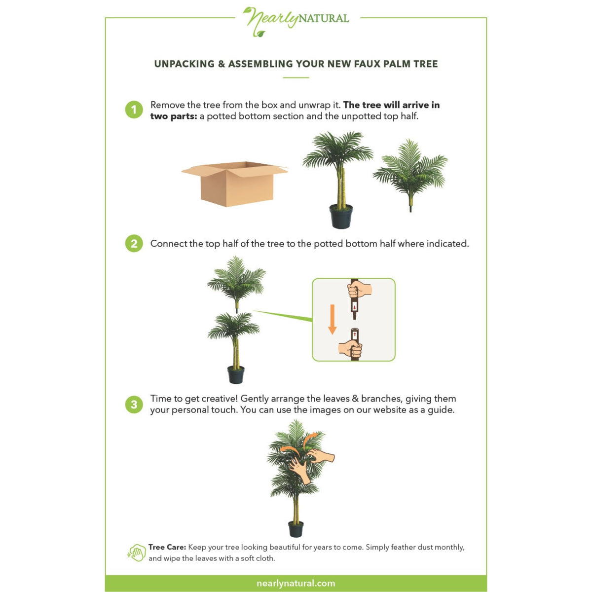 Nearly Natural 4 ft Artificial Golden Cane Palm Tree with Nursery Pot
