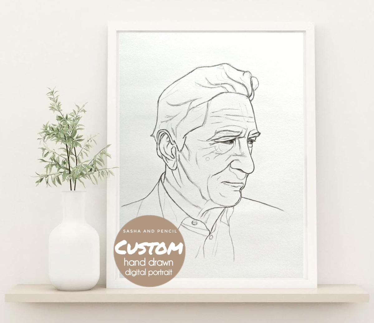 Personal drawing sketch from photo, male female custom portrait of woman man, Handmade individual face drawing to order, personalized sketching gift for wife child pet dog mother (DIGITAL DOWNLOAD ONLY)