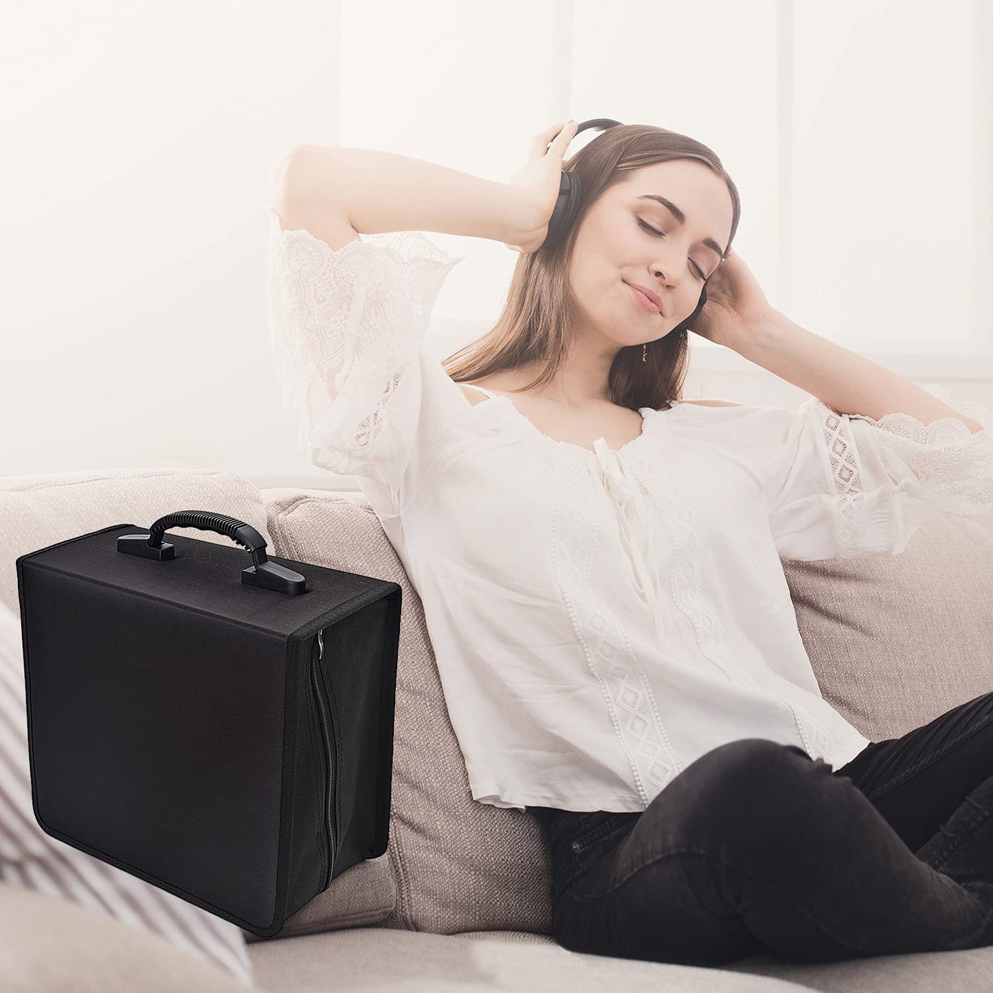 alavisxf xx CD Case, 432 Capacity Nylon Heavy Duty Organizer Wallet for Car