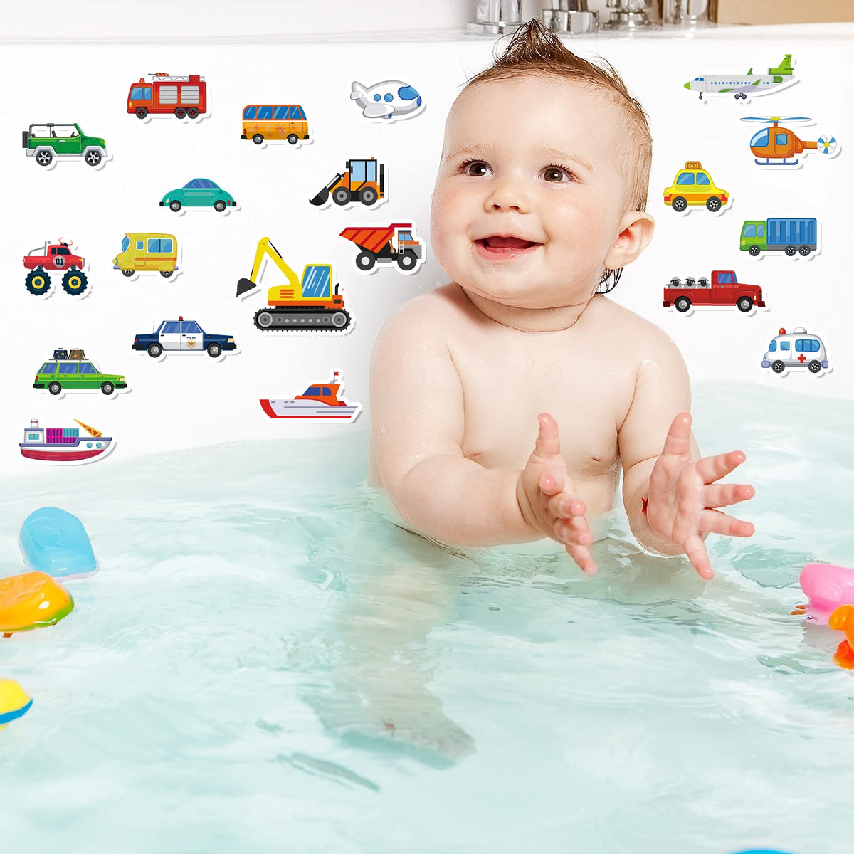 20 PCS Transportion Thick Window Gel Clings for Kids Toddlers