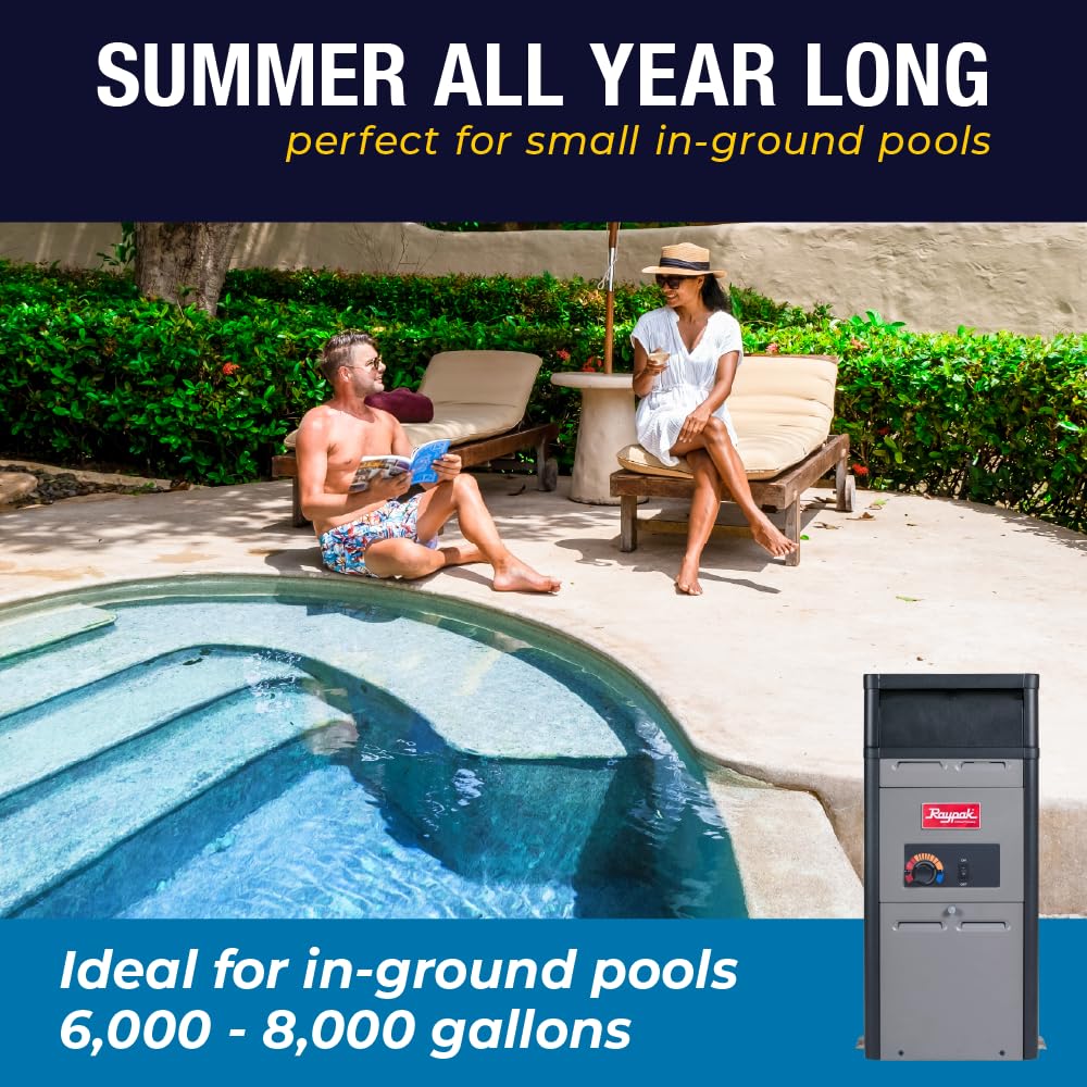 Raypak PR106AENC 105,000 BTU Natural Gas Pool Heater for Above Ground Pool and Spa Elevations 0β4,999 ft (014779)