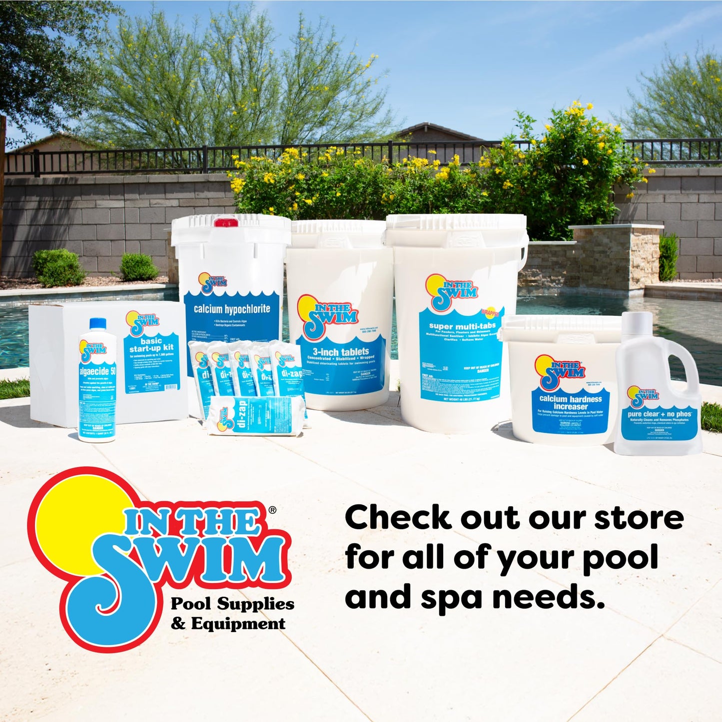 In The Swim Super Algaecide for Above Ground or Inground Swimming Pools – Low Odor, Non-Foaming Preventative for Yellow/Mustard Algae in Swimming Pools - 7.1% Chelated Copper – 1 Quart