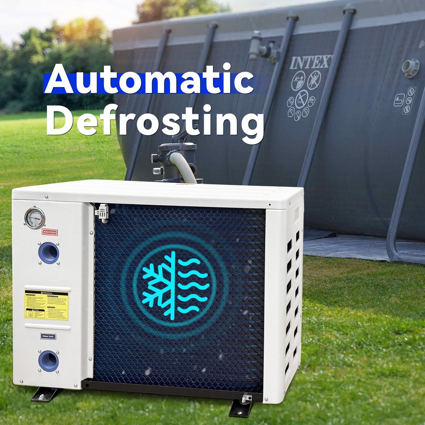 AQUASTRONG Inverter Swimming Pool Heat Pump,Pool Heater for Above Ground and Inground Pool Heating Smart WiFi Control and Cooling Pool Heater Pools Up to, 9100 Gallons