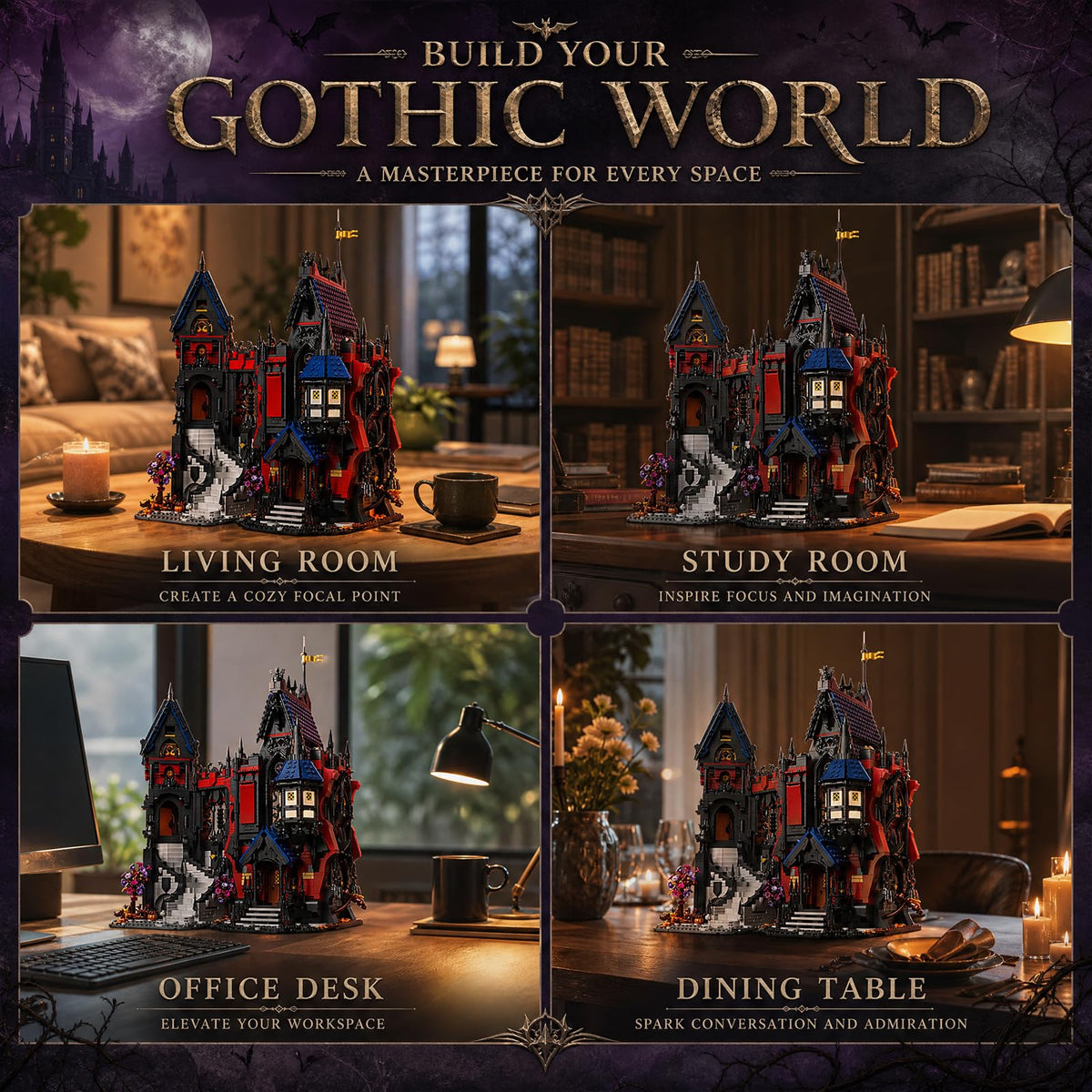 CSNRHG Building Blocks Set for Adults 3900 PCS Vampire Gothic Castle