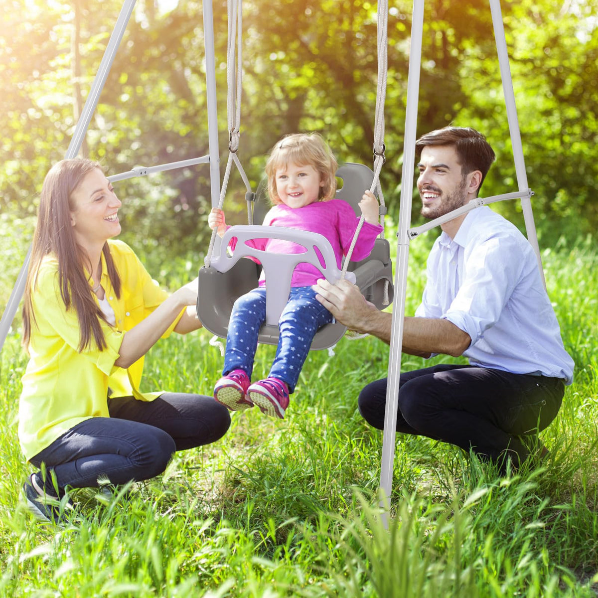 2 in 1 Toddler Swing & Jumper, Swing Set for Indoor and Outdoor Use