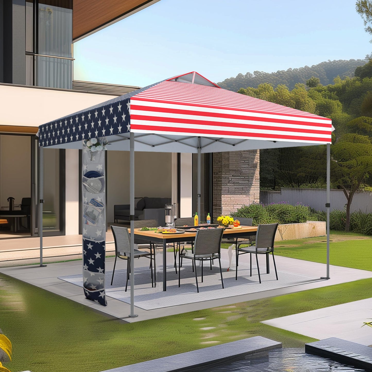 Sophia & William Canopy Tent Pop Up 10x10 ft, One Person Push Set Up Tent, Outdoor Canopies Shelter Heavy Duty Straight Legs with 4 Sandbags & Guy Ropes, 1 Roller Bag & Storage Bag, 8 Stakes, UPF50+