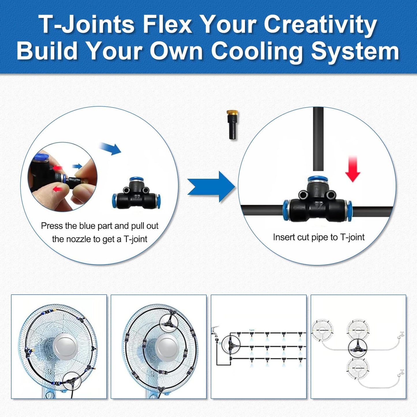 Misters for Outside Patio, 65FT|20M Outdoor Water Misting Cooling System.