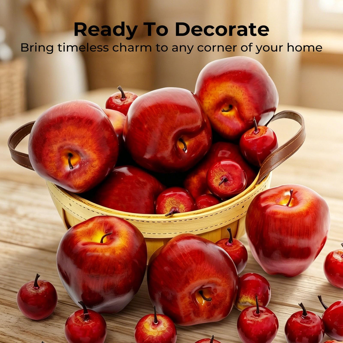 BigOtters 30 PCS Fake Apples, Fall Decor Lifelike Fake Fruits