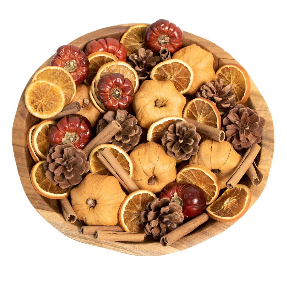 ANDALUCA Potpourri Mini Pumpkins, Cinnamon, Orange Slices & Pumpkin Spice Fragrance Vial Included Vase & Bowl Filler (Pumpkin Spice)