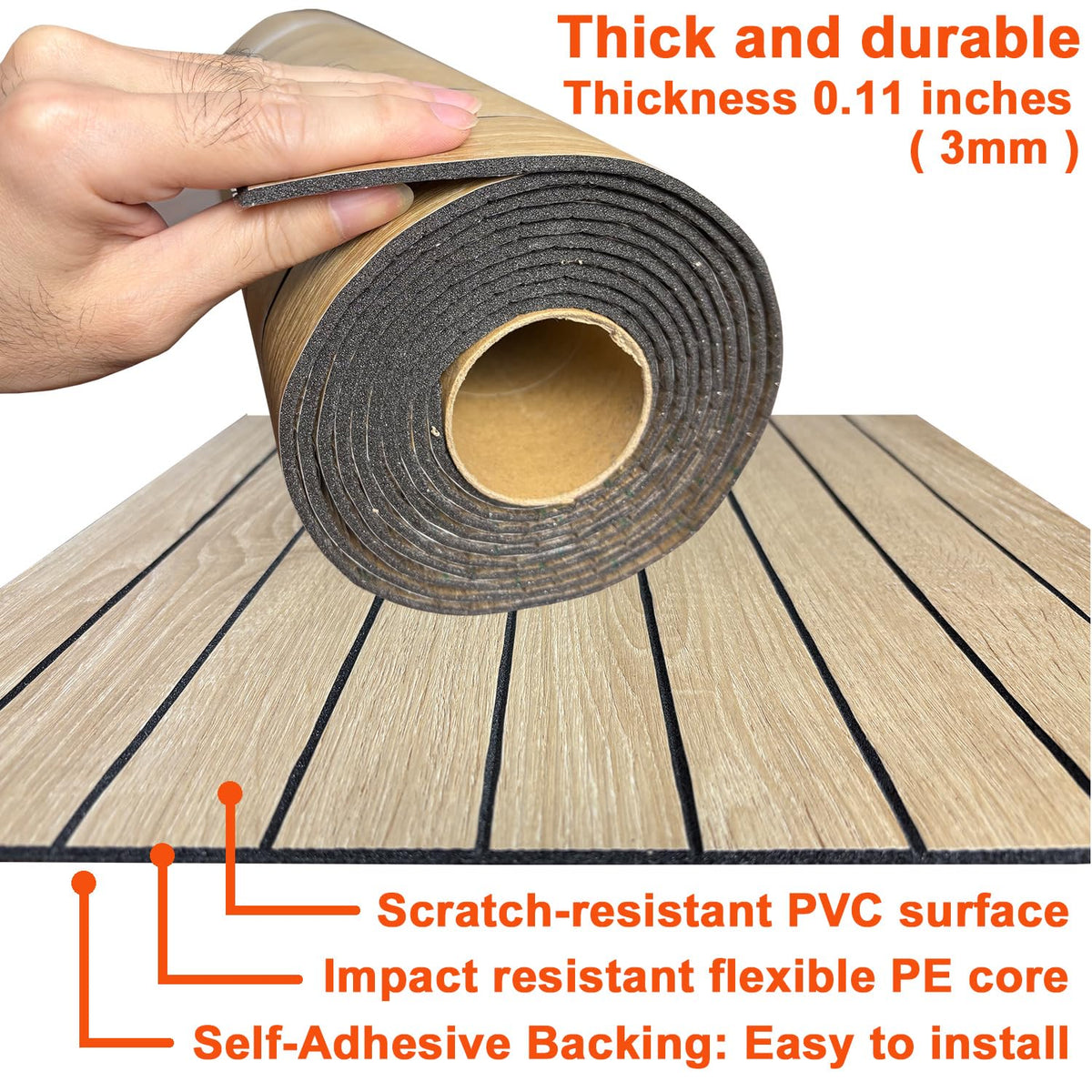 YU LI 3DH Peel and Stick PVC Slat Wall Panel, 236 x 15.75 Inches, Self-Adhesive Faux Oak Wood Grain, 3D Soundproof for Ceilings and Rooms - 1 Pack