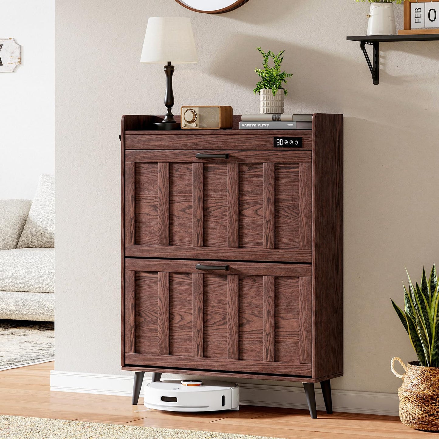 ChooChoo Shoe Storage Cabinet with 2 Flip Drawers and Deodorizer