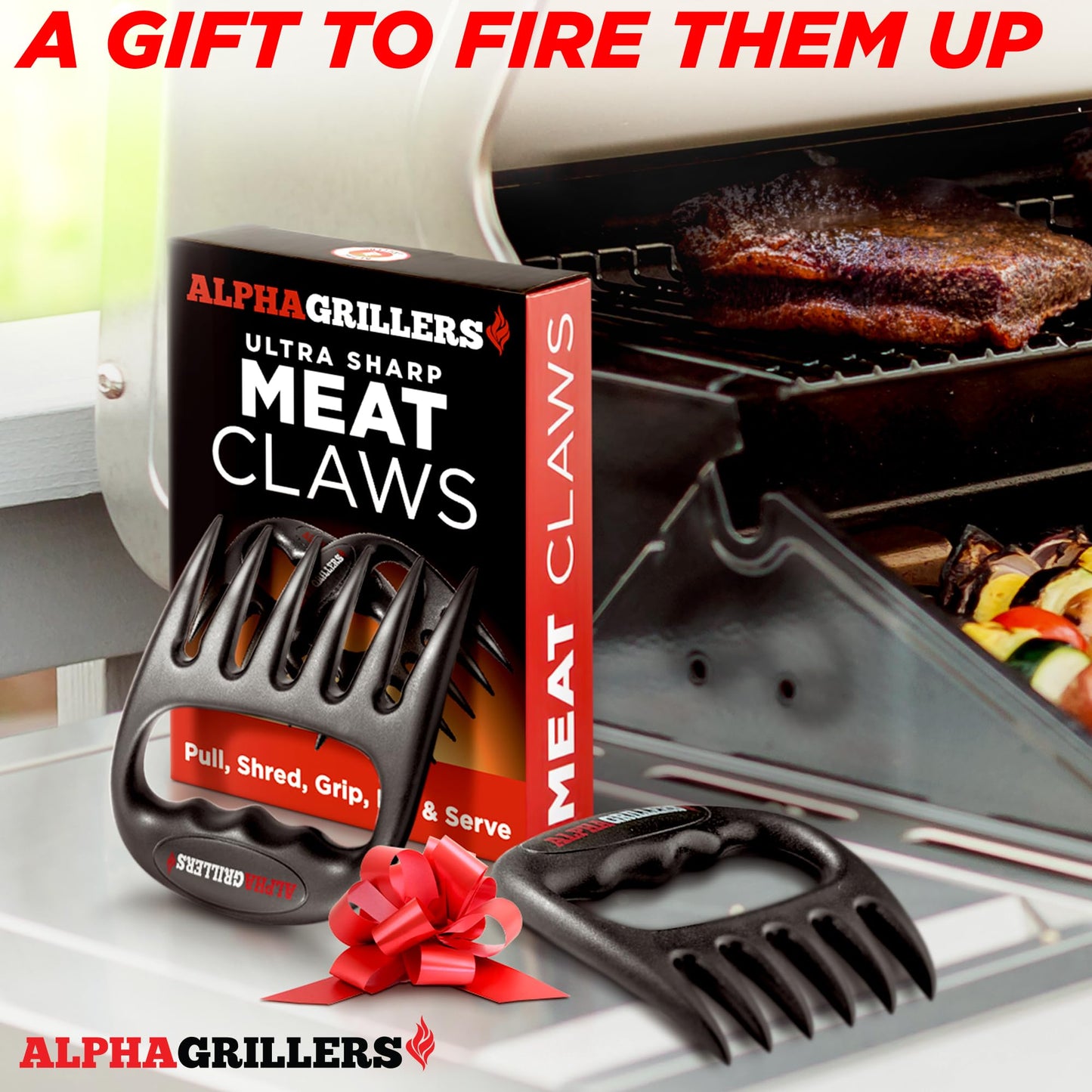 Alpha Grillers Meat Shredder Claws - Grilling Accessories Birthday Gifts for Men Dad Him Husband - BBQ Accessories Bear Claws Grill Puller for Cooking Shredding Barbecue Smoker Pulled Pork Chicken