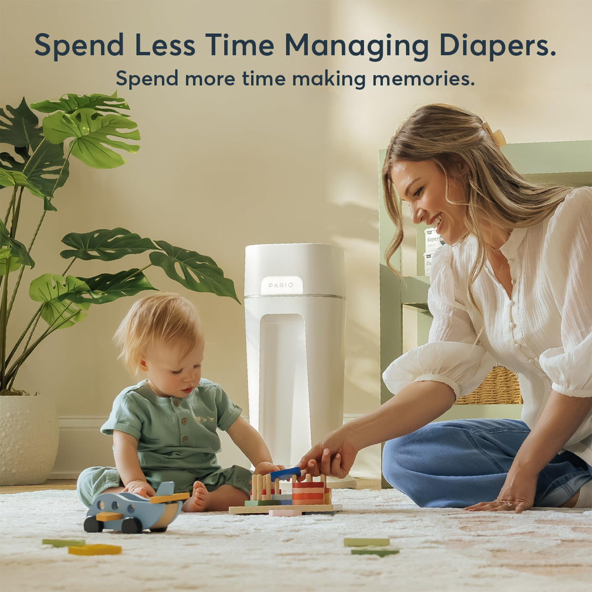 Pario DiaperSealer Automatic Diaper Pail & Refill, Newborn Baby Essentials