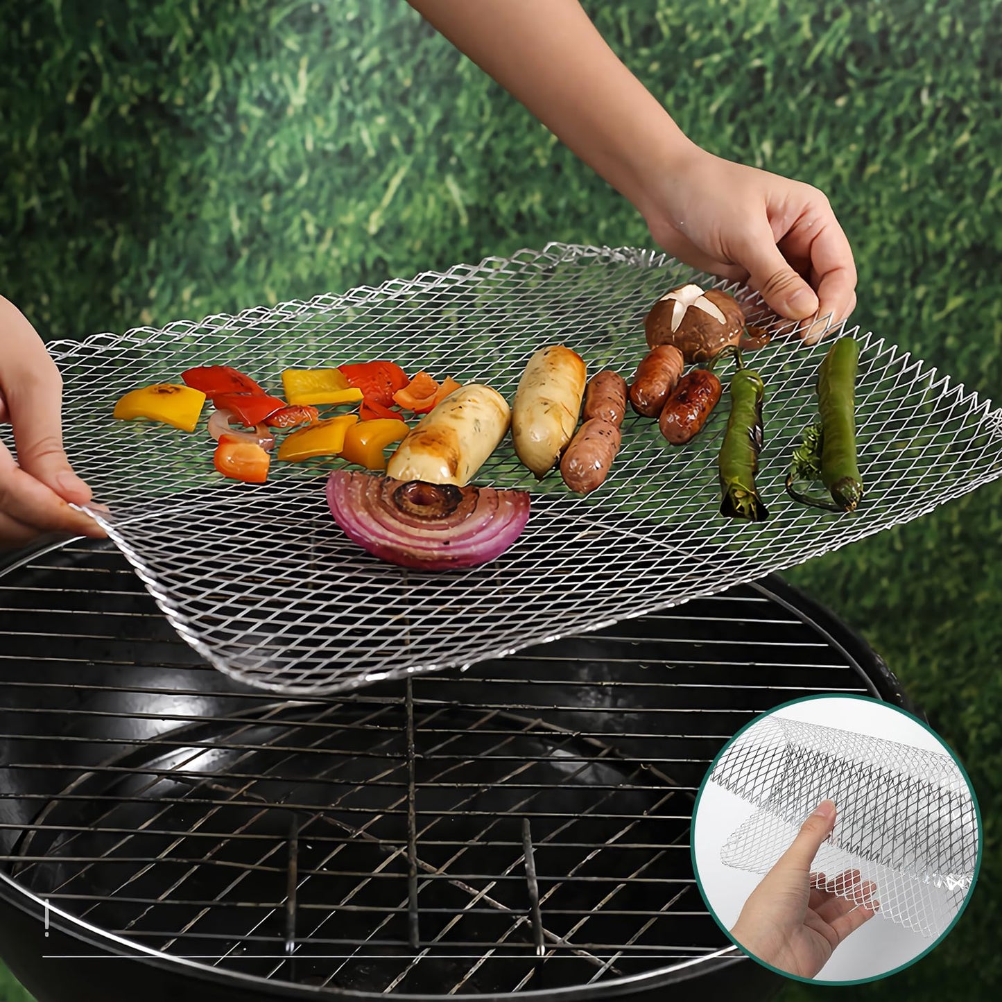 aglehome Grill Topper, Grill BBQ Disposable Grill Toppers, 10 Pack Grill Topper for Outdoor Grill Disposable Grilling Liners Prevent Food from Falling Through Grill Grates - 15.3x12 Inch