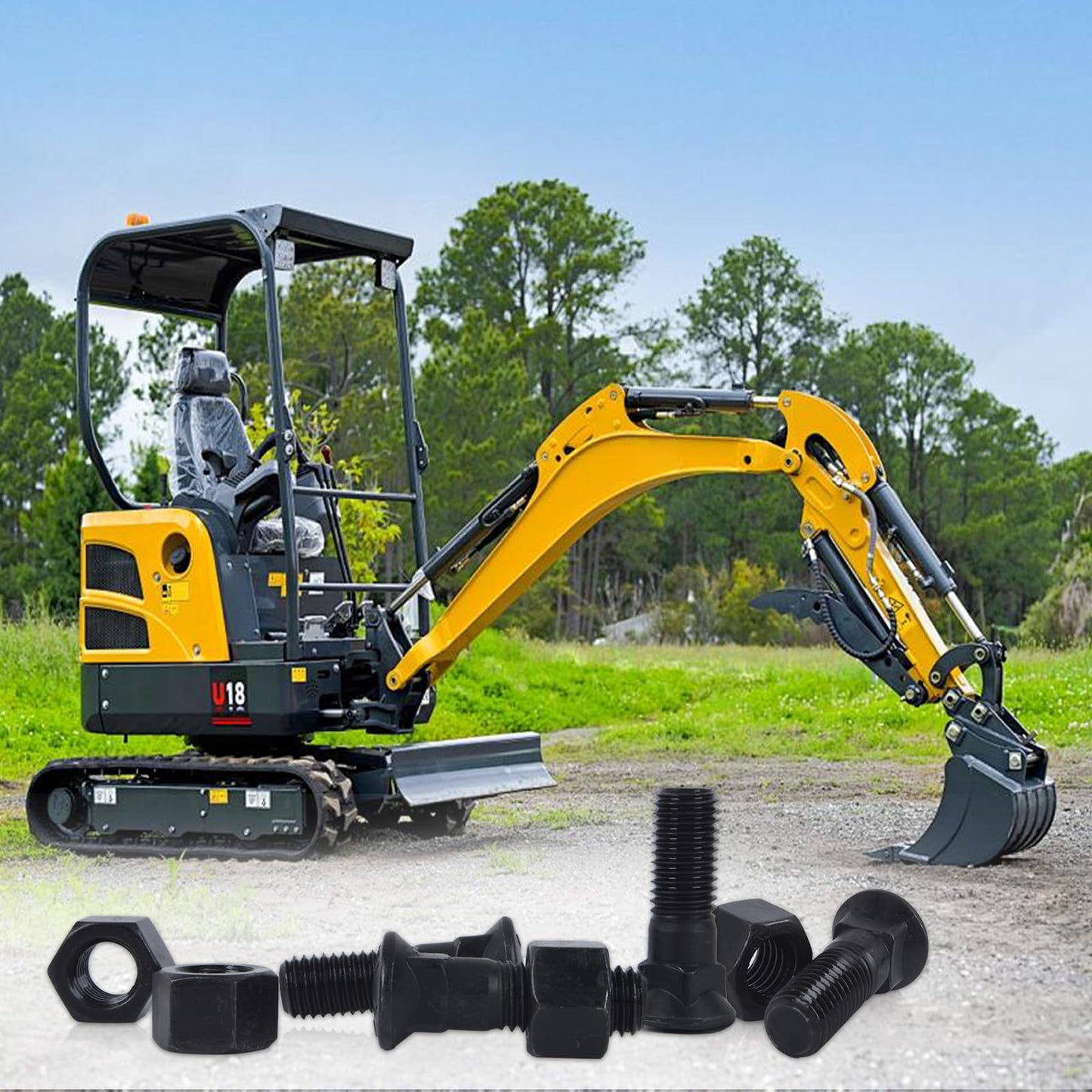 8Pcs 5/8 Cutting Edge Bolts, Bucket Cutting Edge Bolts, Grader Blade Bolt 5/8"-11 x 2-1/4" for Snow Plow Construction Machinery