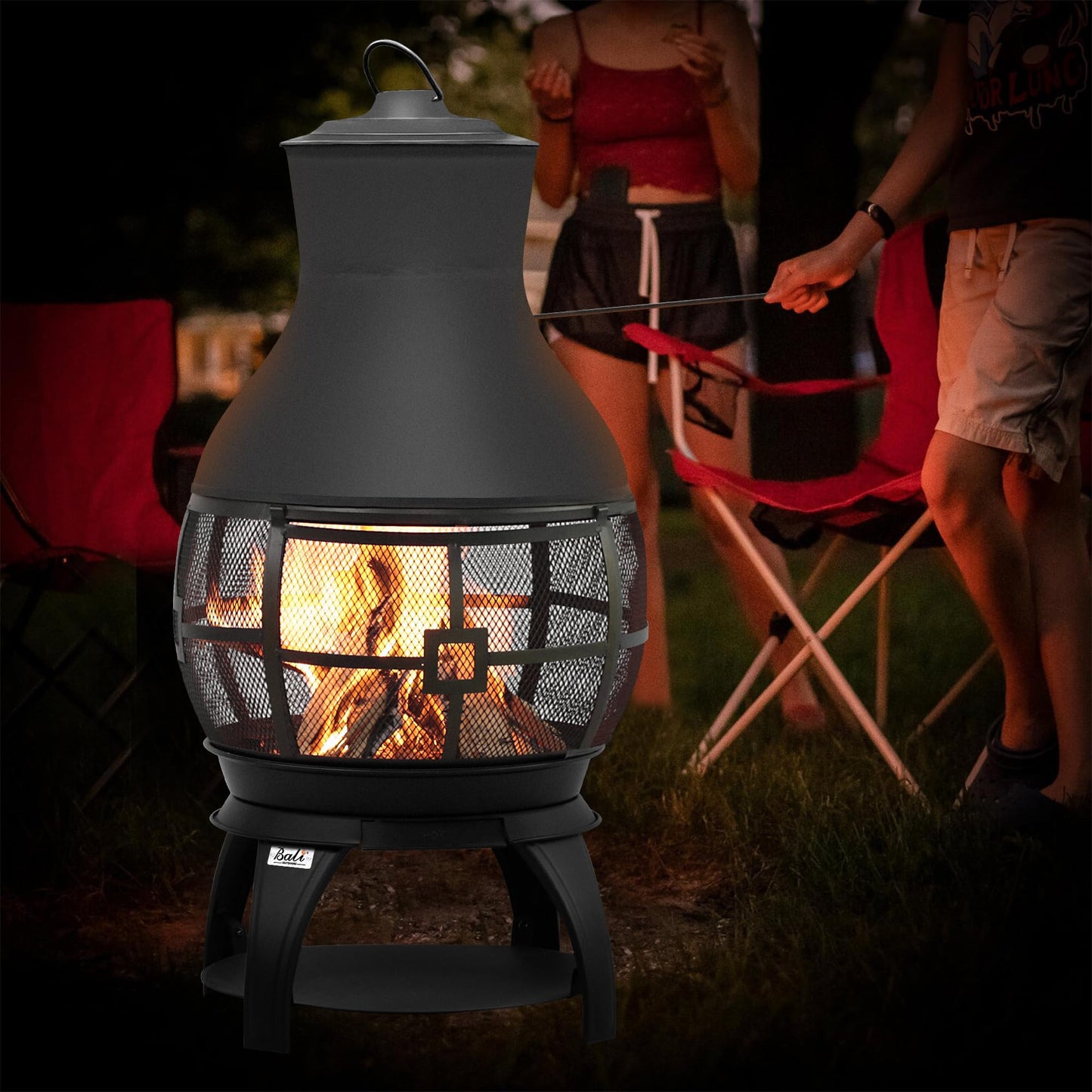 BALI OUTDOORS Fire Pit Wood Burning Chiminea Outside