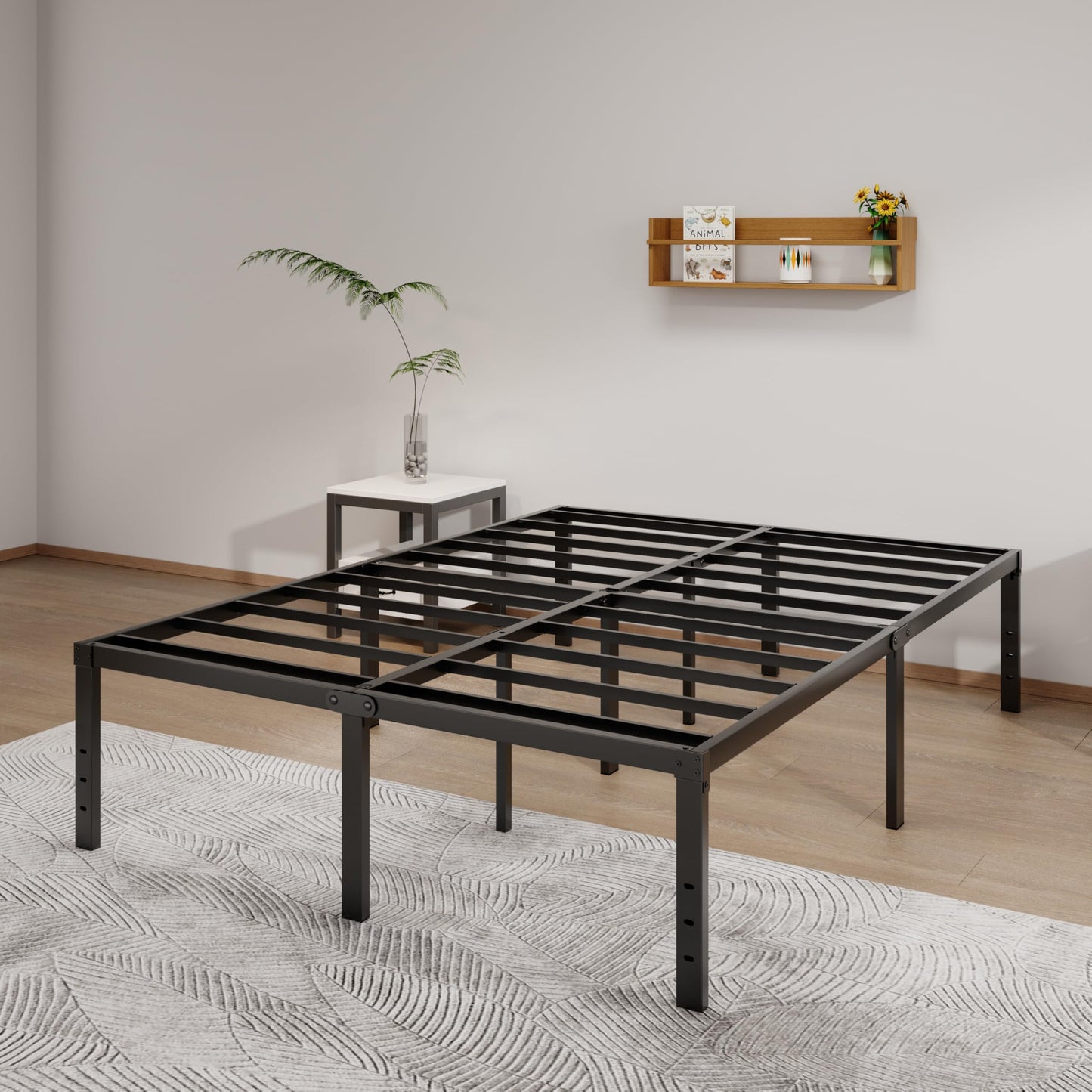 LUMUNANCE Metal Bed Frame California King Size - 18 Inch Heavy-Duty Cal King Platform Bed Frame No Box Spring Needed, Easy Assembly, Noise-Free, Sturdy Mattress Foundation, Underbed Storage Space