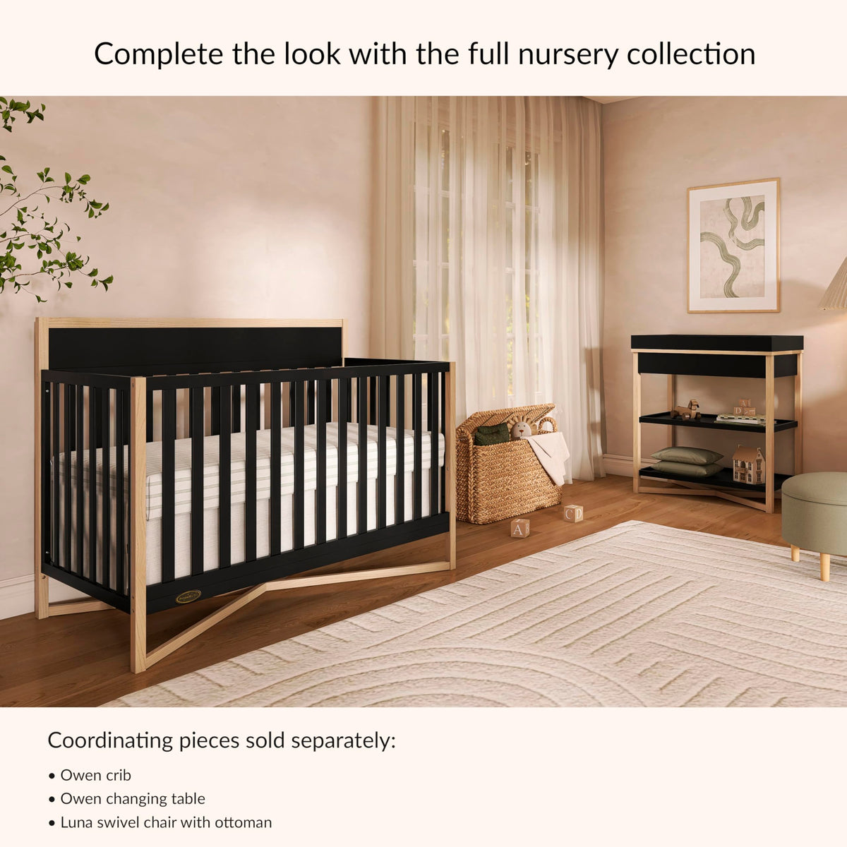 Dream On Me Owen 5-in-1 Convertible Full Size Baby Crib, GREENGUARD Gold