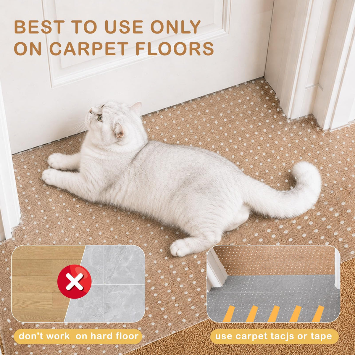 Oroonoko Carpet Protector for Pets-Plastic Carpet Protector, Clear, 3.9FT