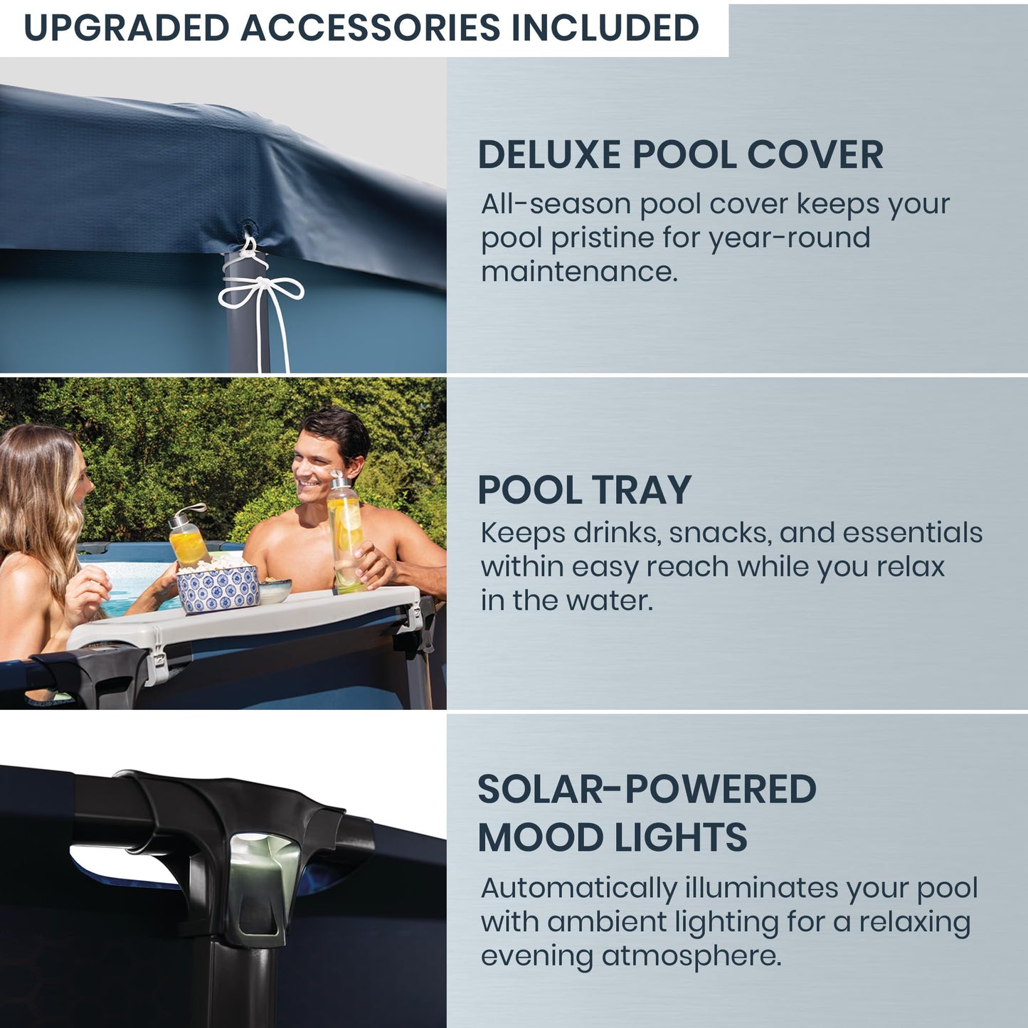 INTEX UltraLuxe 20 ft x 52 in Round Outdoor Above Ground Pool Set, Smart Wi-Fi Enabled Large Swimming Pool for Family and Adults with Sand Filter Pump, Saltwater System & Retractable Ladder