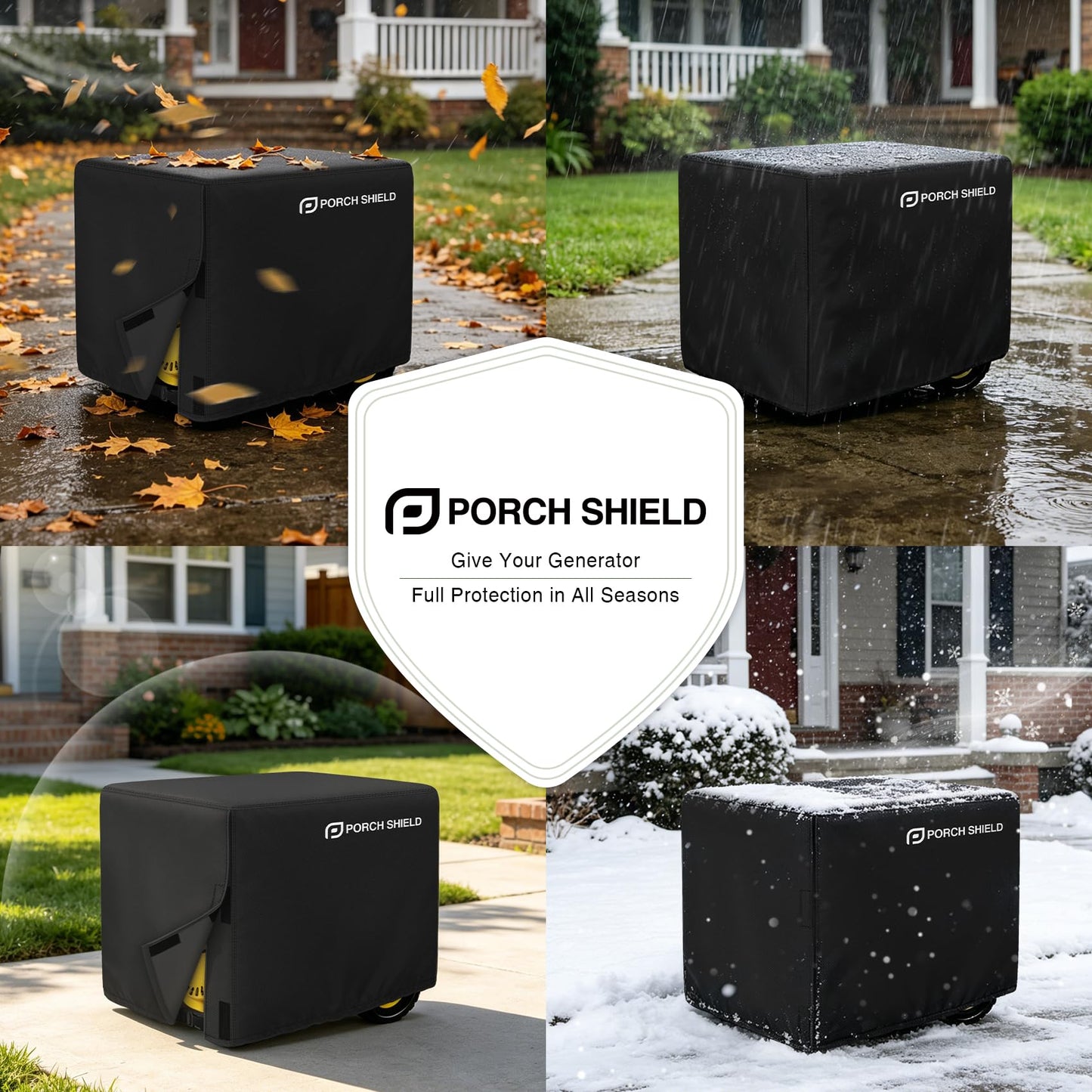 Porch Shield Waterproof Universal Generator Cover 32 x 24 x 24 inch - for Most Generators 5000-10000 Watt, Black