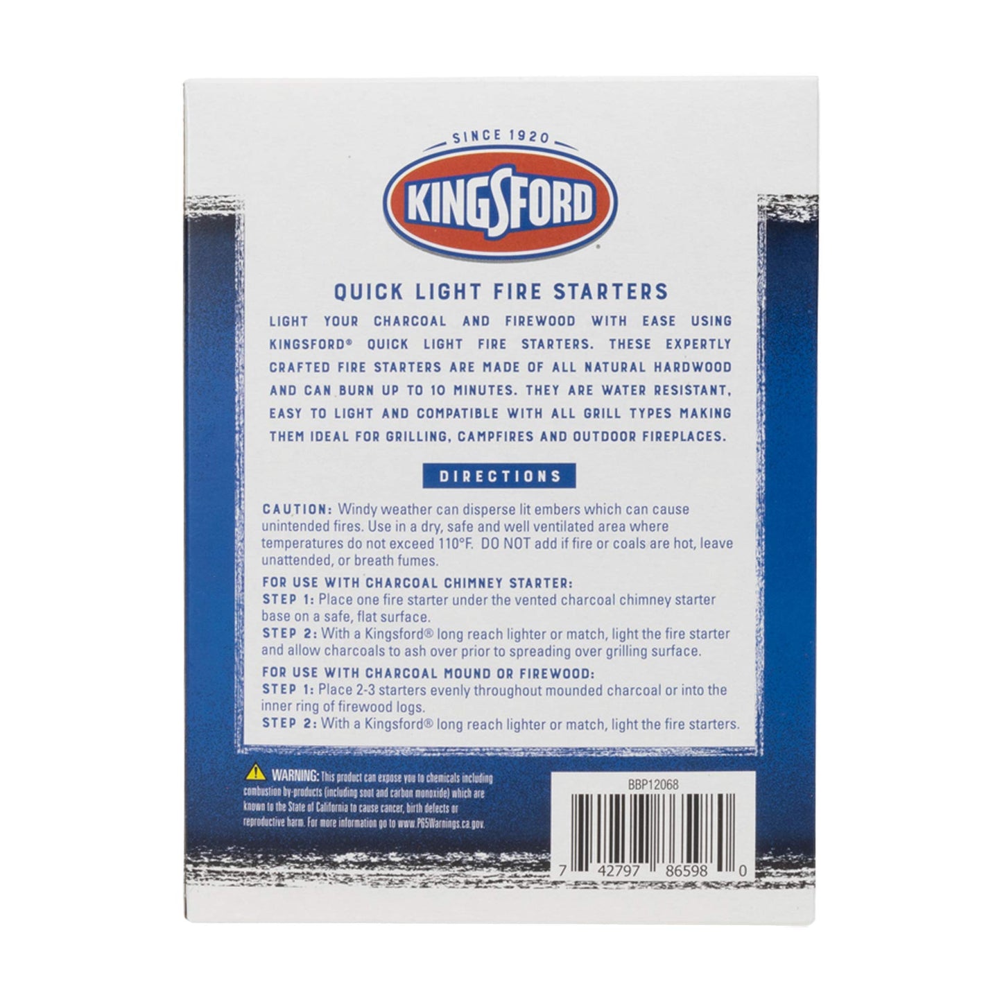 Kingsford Quick Light Fire Starter Rolls, All Natural Hardwood with Paraffin, Water Resistant and Easy Lighting for Charcoal, Pellet Grills, Smokers, Campfires, Outdoor Fireplaces, 32 Count