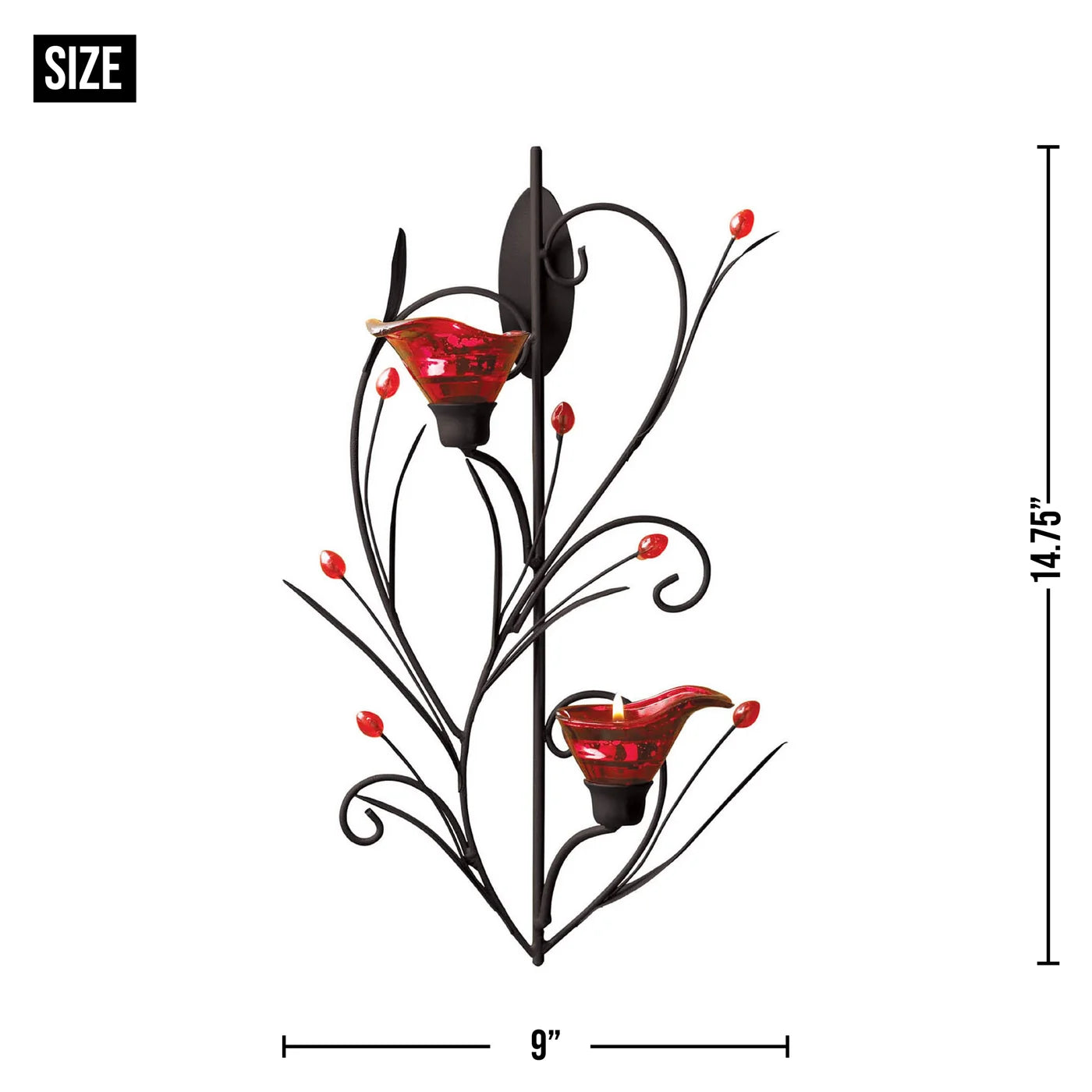 Ruby Blossom Tealight Candle Sconce