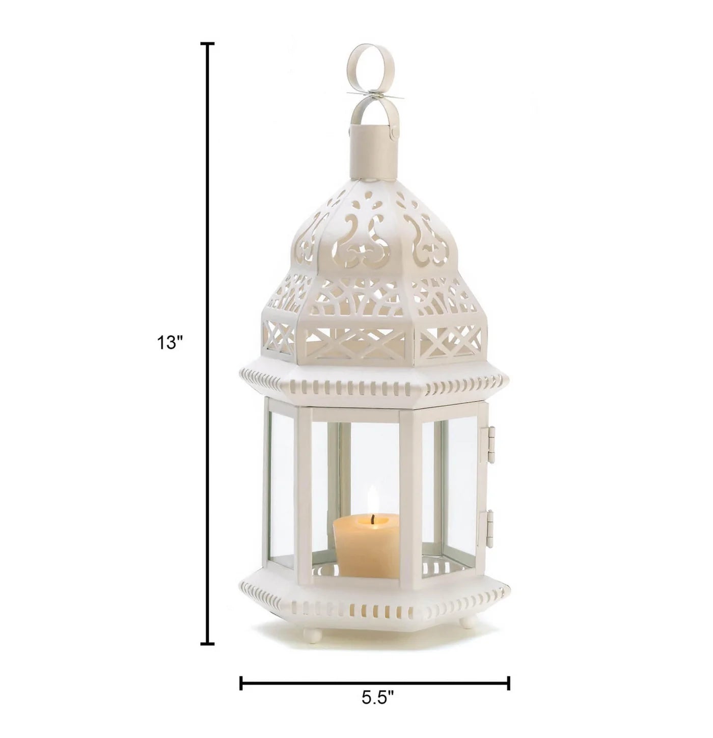 White Moroccan Candle Lantern