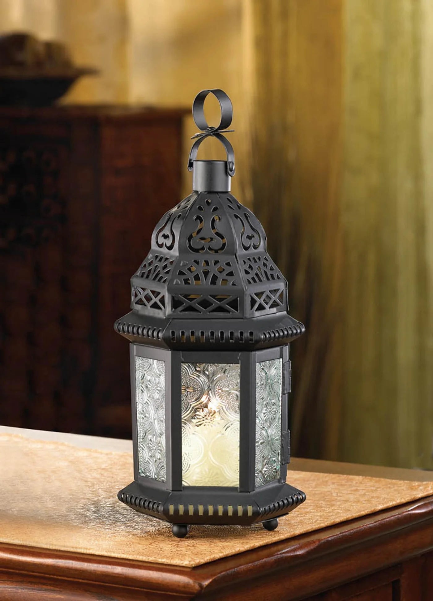 CLEAR GLASS MOROCCAN LANTERN