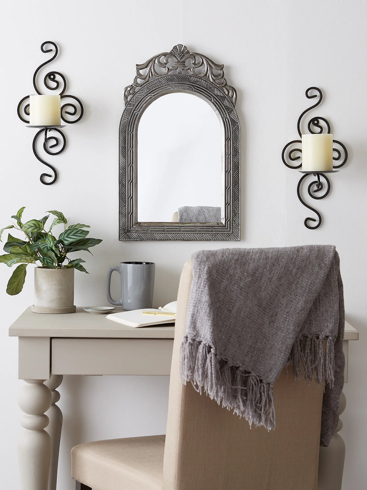 Scrollwork Candle Sconce
