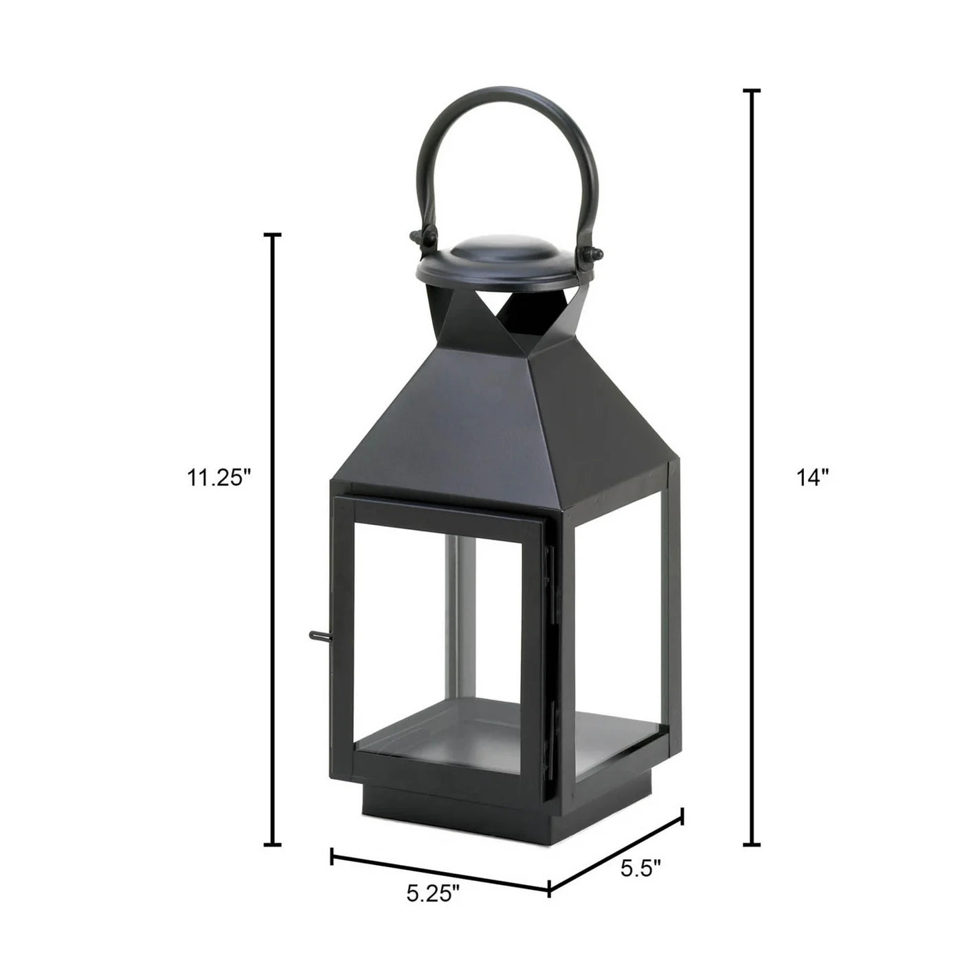 BLACK REVERE MEDIUM CANDLE LANTERN