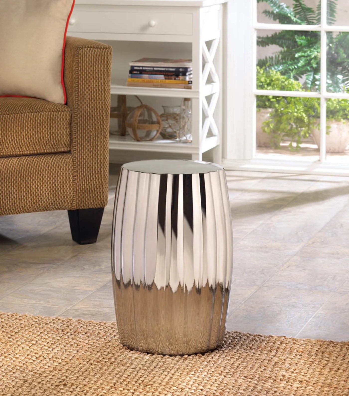 Silver Decorative Stool