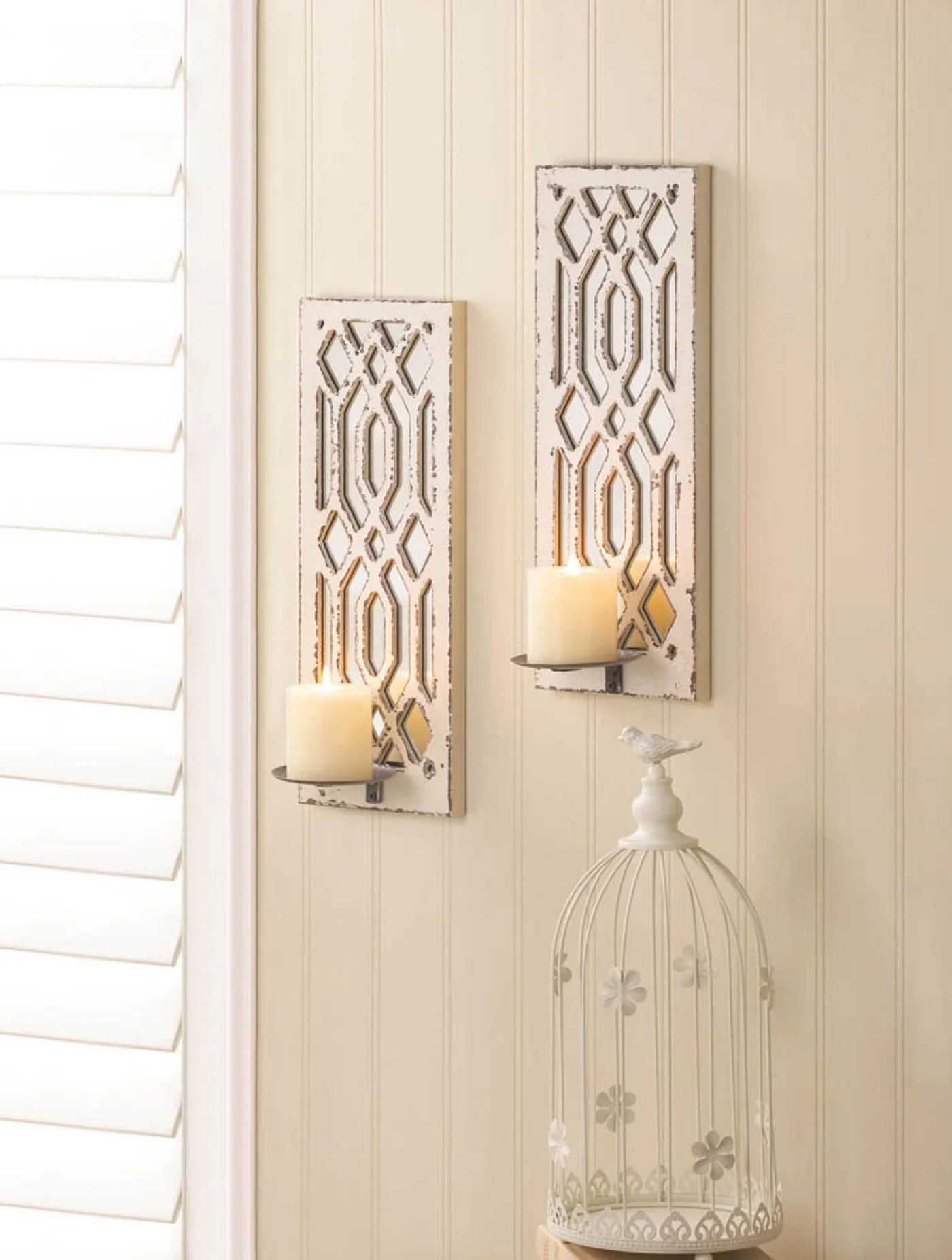 DECO MIRROR WALL SCONCE SET