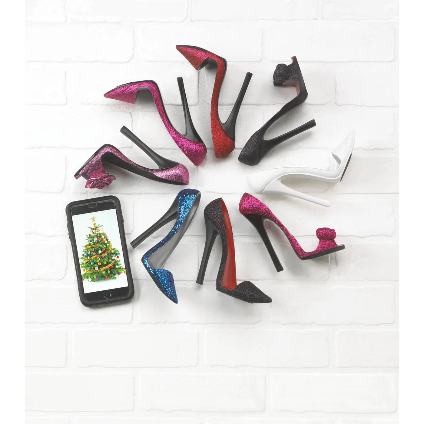 BLACK BOW SHOE PHONE HOLDER