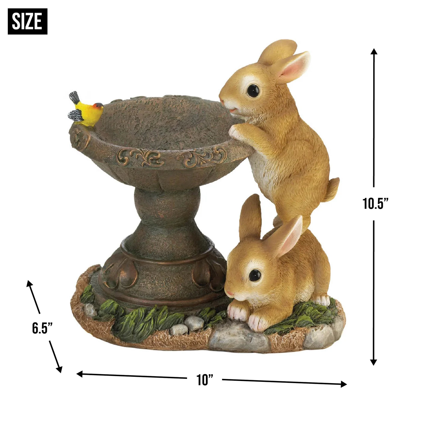 Accent Plus Playful Bunnies Resin Bird Feeder