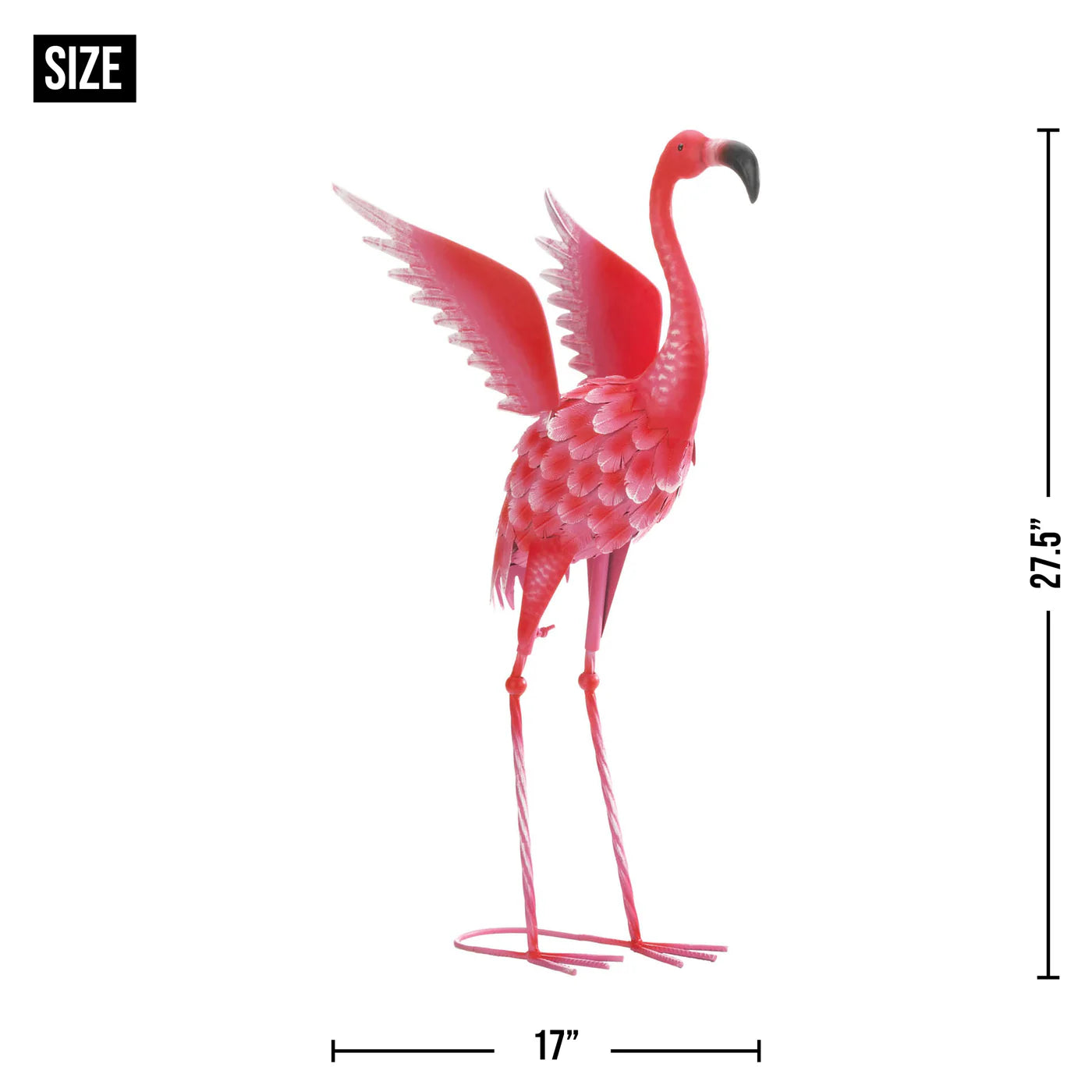 FLYING FLAMINGO METAL DECOR