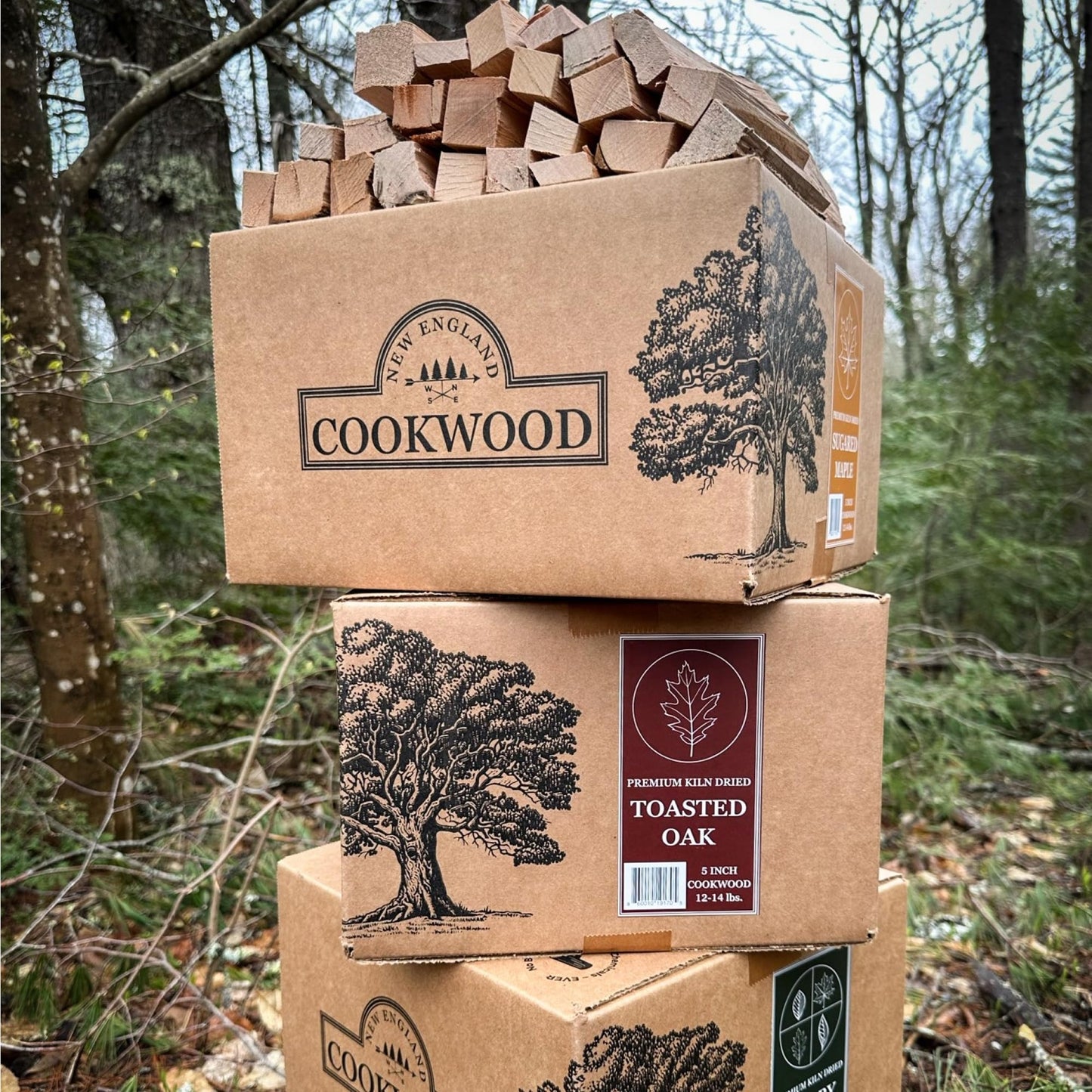 Savory Blend 5 Inch Universal Cooking Firewood - 8lbs. ~575cuin Premium Kiln Dried Cooking Wood for Grills, Smokers and Ooni, Solo, Bertello Pizza Ovens (Savory Hardwood Blend)