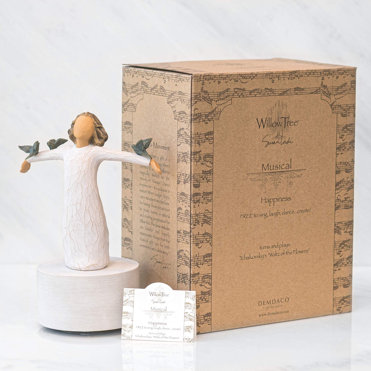 Willow Tree Happiness Musical, Rotating Sculpted Hand-Painted Figure