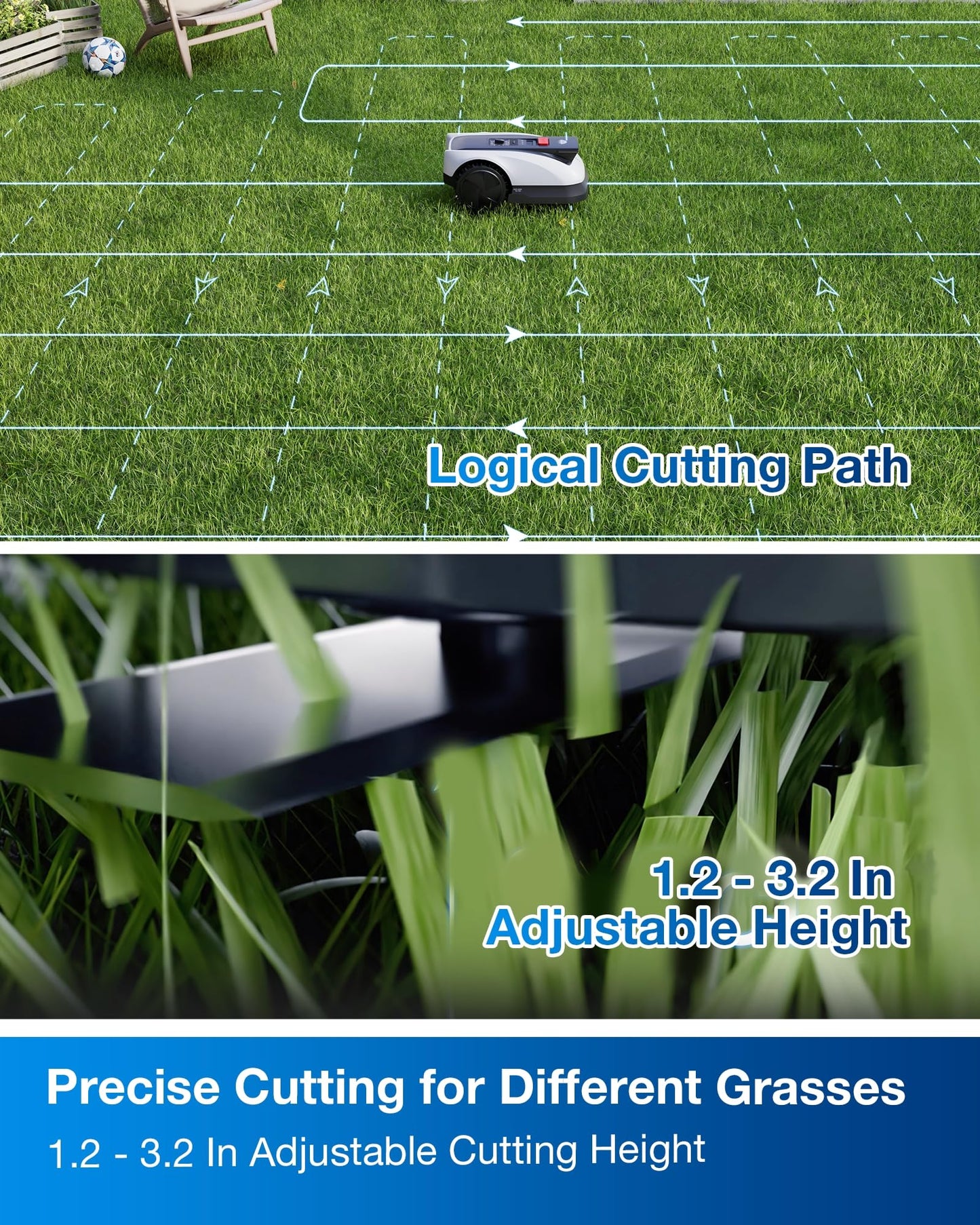 ECOVACS Goat O1000 RTK Care Kit Robotic Lawn Mower with RTK Precision Navigation, No Perimeter Wire, Smart App Control, Auto Mapping, Multi-Zone Management β Includes 36 Extra Blades
