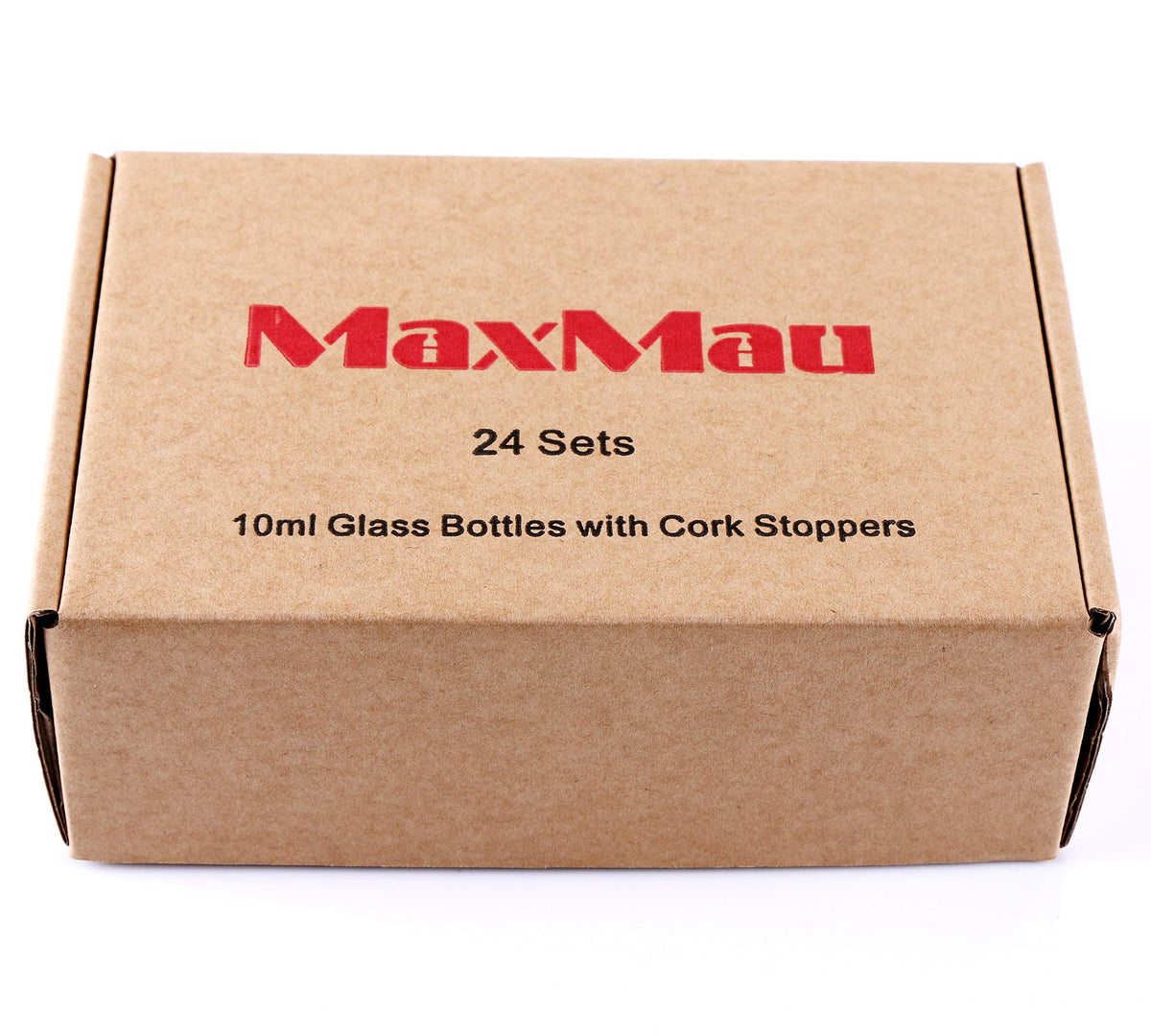 MaxMau 24PCS 10ml Glass Bottles Mini Vials with Cork Stoppers for DIY Decor