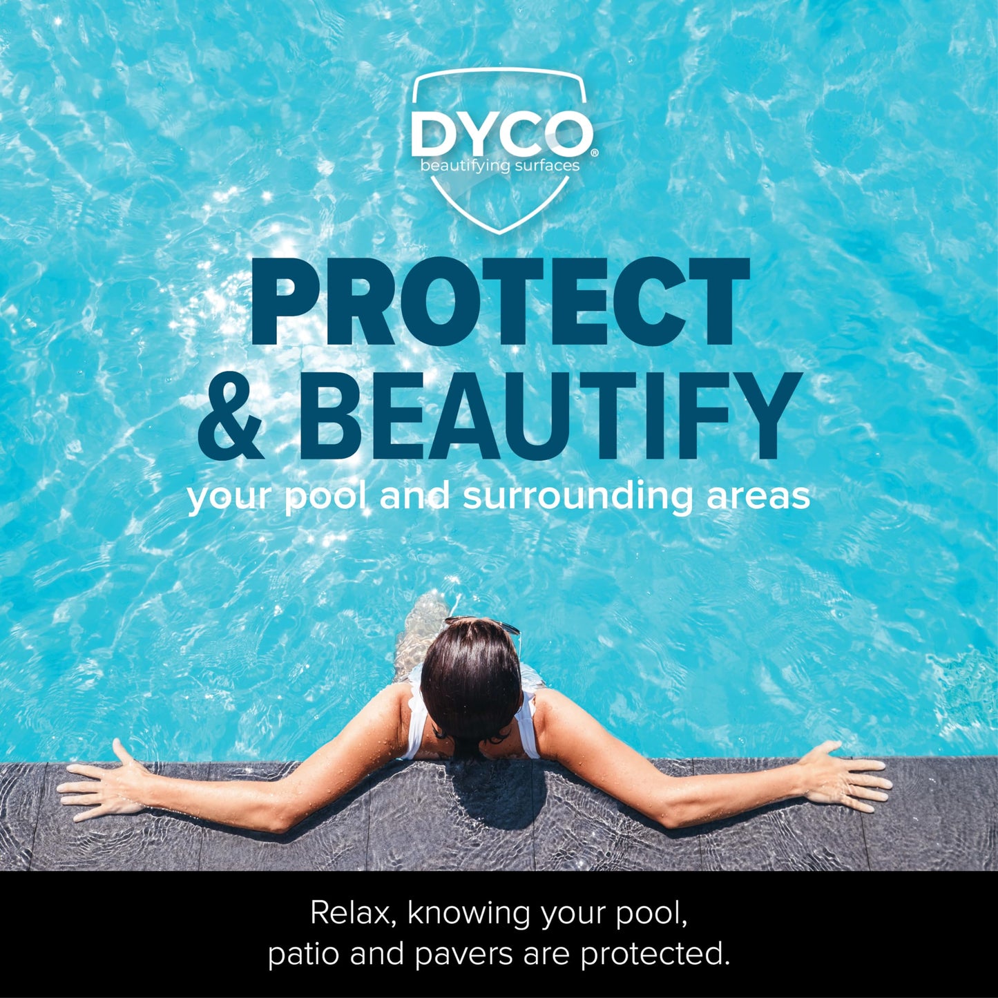 Dyco Waterborne Acrylic Pool Paint, Resistant to UV, Water, Salt, Chemicals, Fading, Cracking & More, Seals Hairline Cracks (Ocean Blue, 5 Gallon)