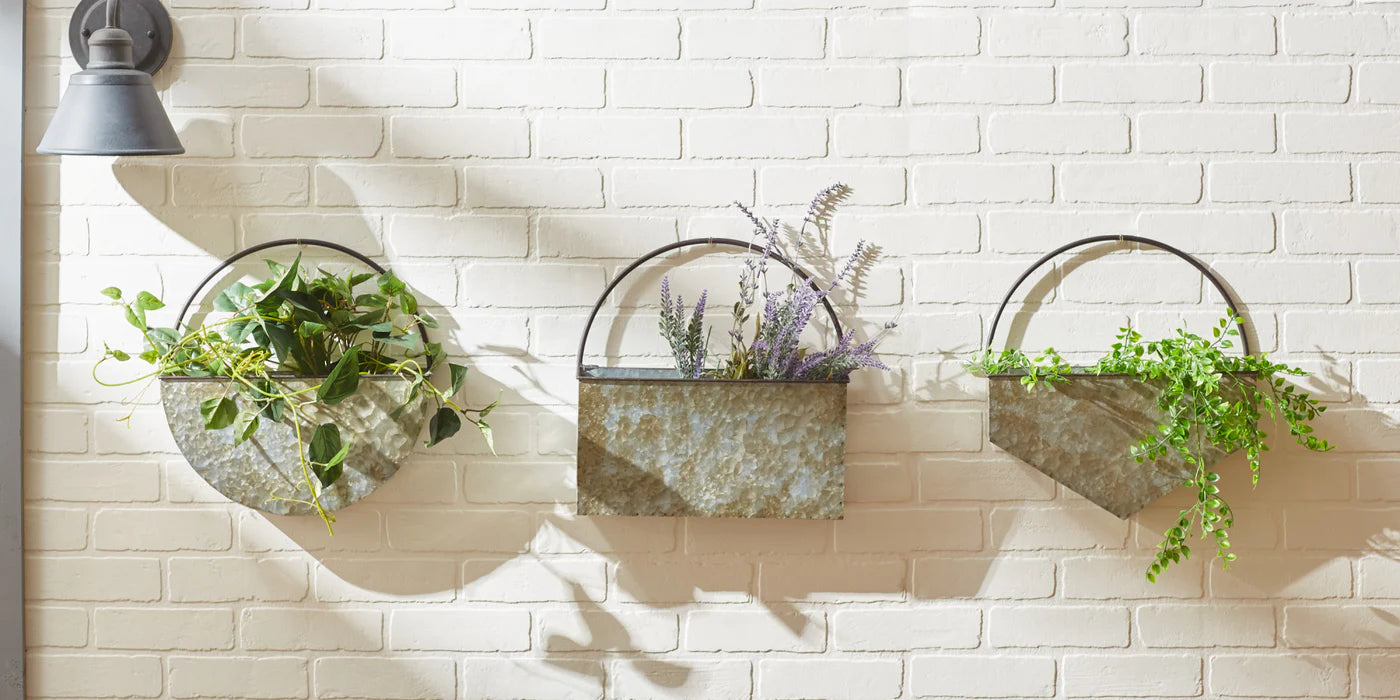 RECTANGLE GALVANIZED WALL PLANTER