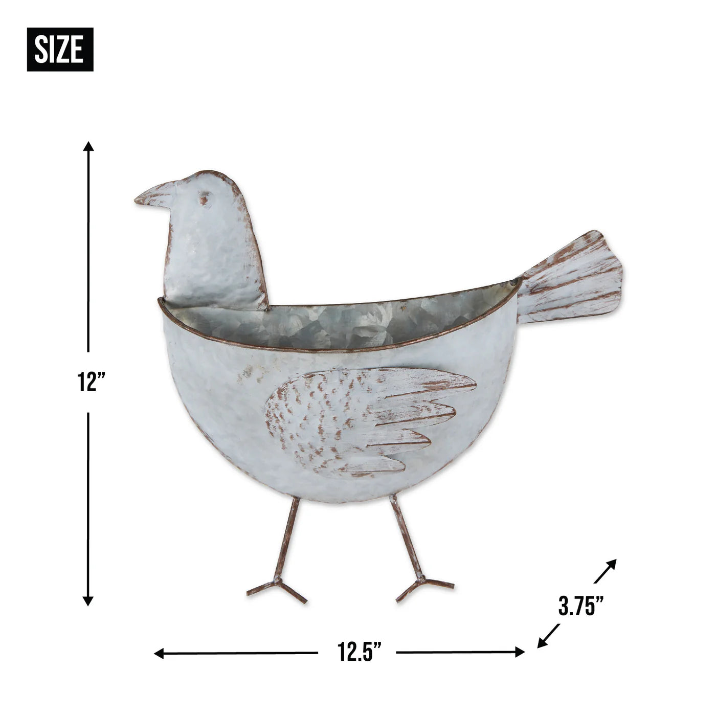BIRD GALVANIZED WALL PLANTER