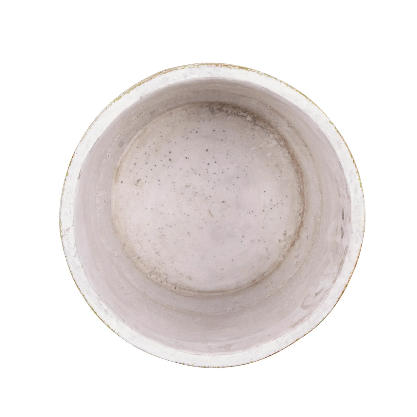 ABSTRACT GOLD AND WHITE CEMENT FLOWER POT SET/2