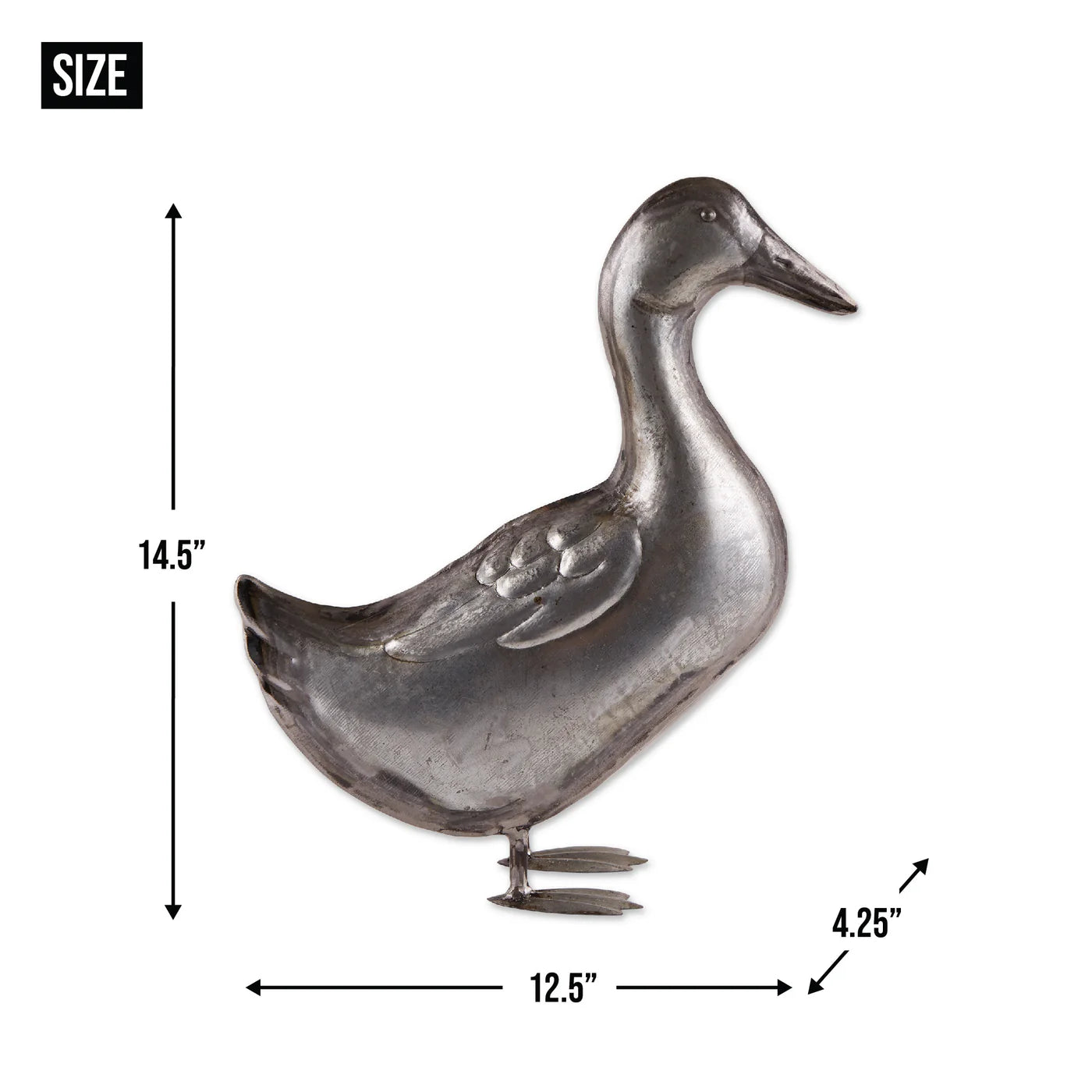 GALVANIZED DUCK SCULPTURE